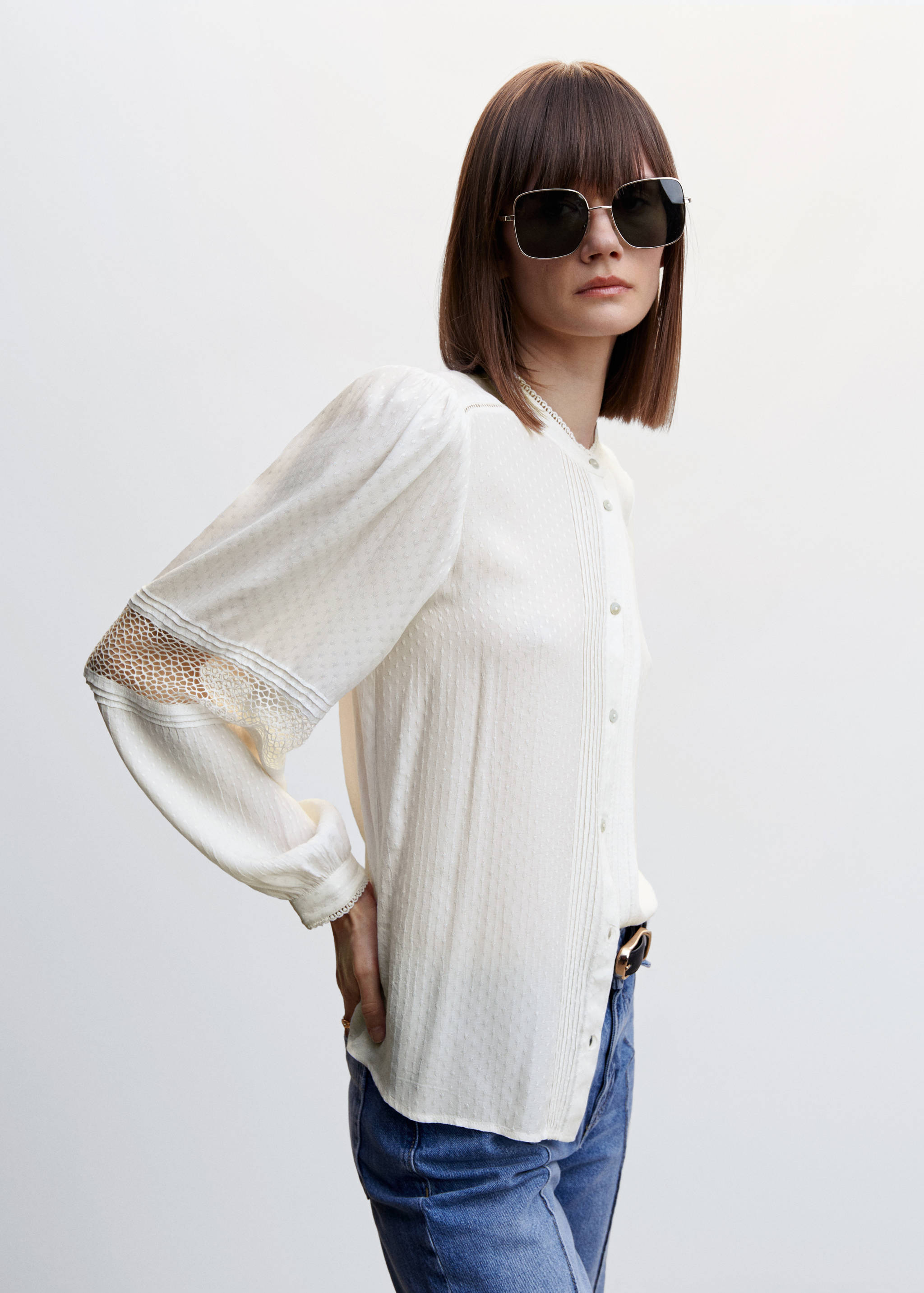 Square metallic frame sunglasses - General plane