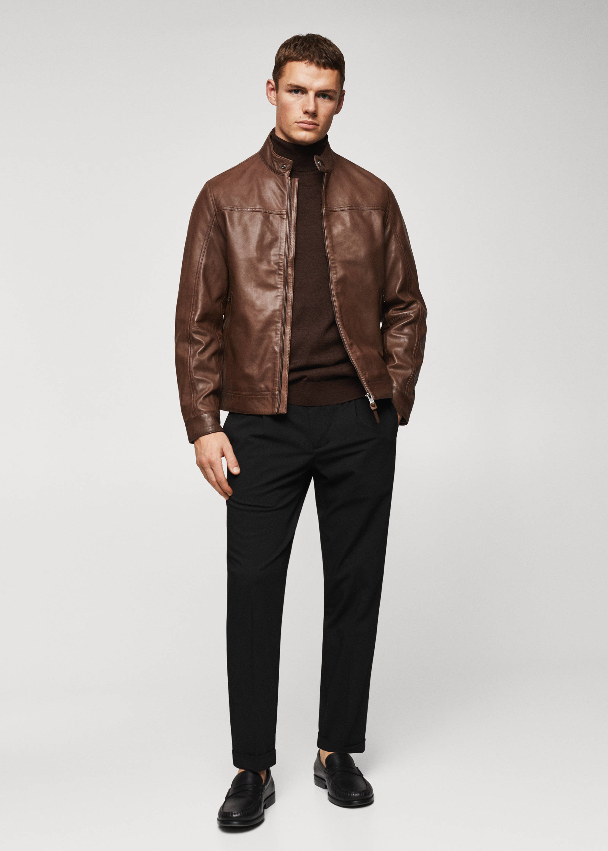 Leather biker jacket - General plane