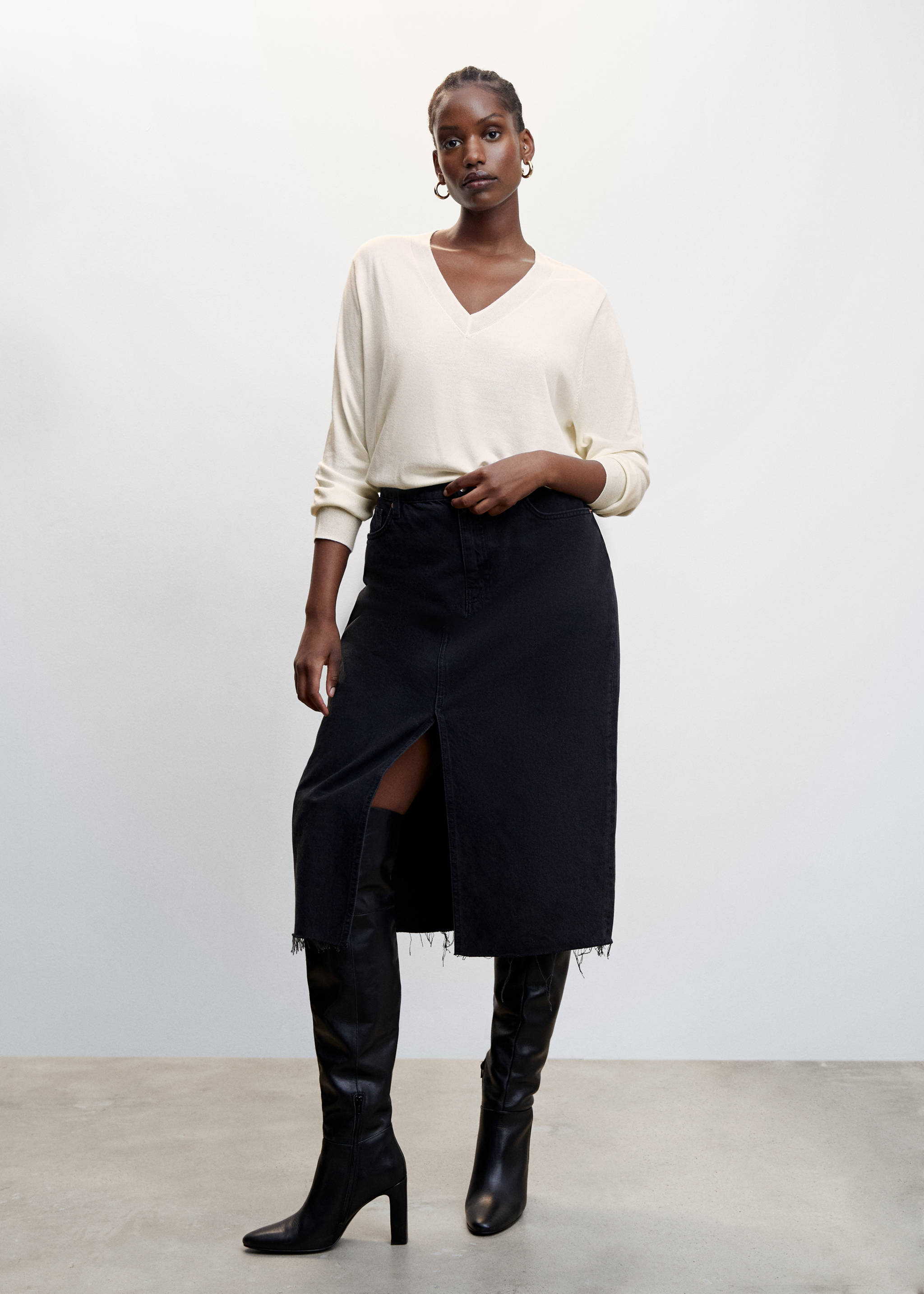 Pull-over maille fine col V - Détail de l'article 3