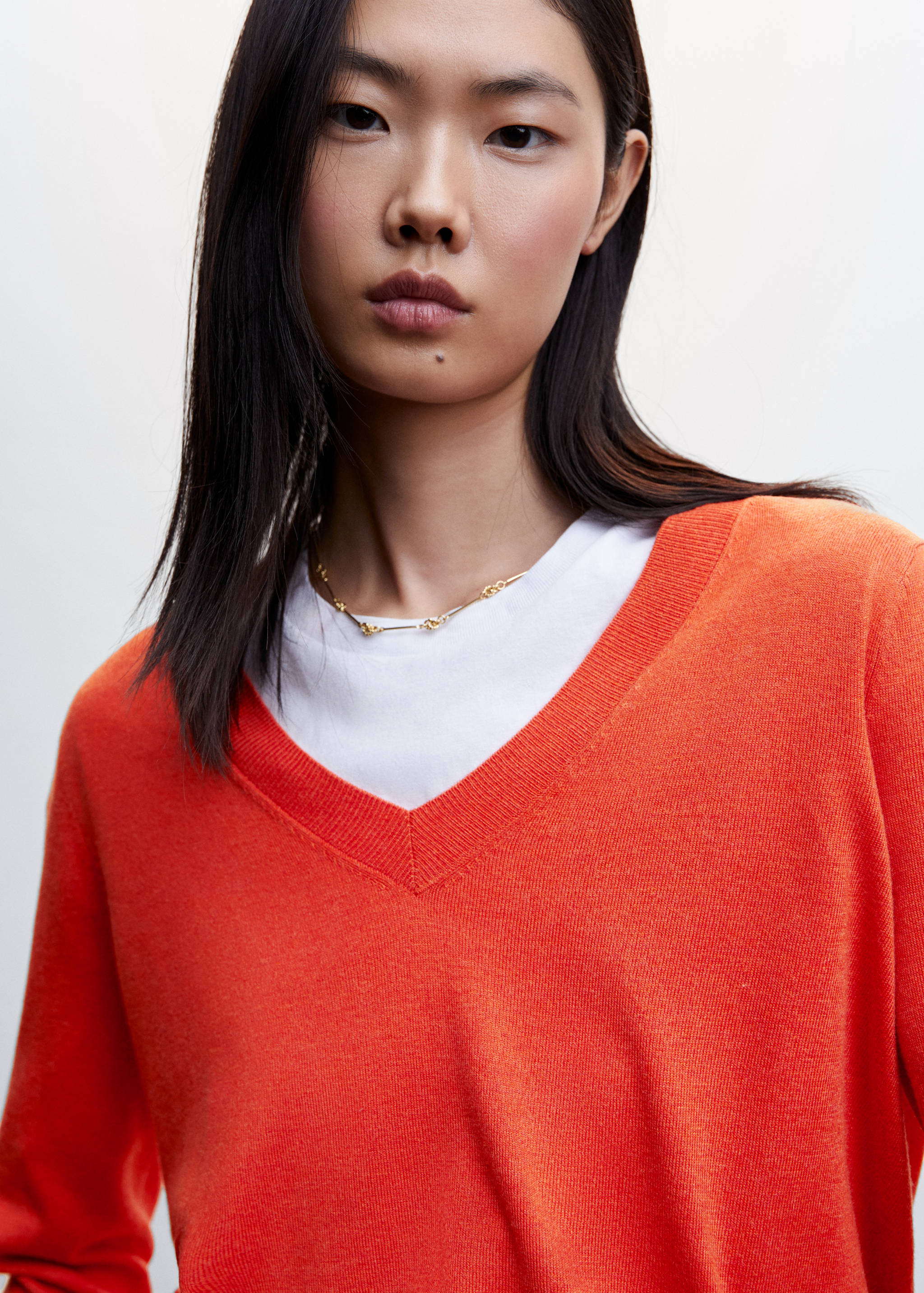 Pull-over maille fine col V - Détail de l'article 1