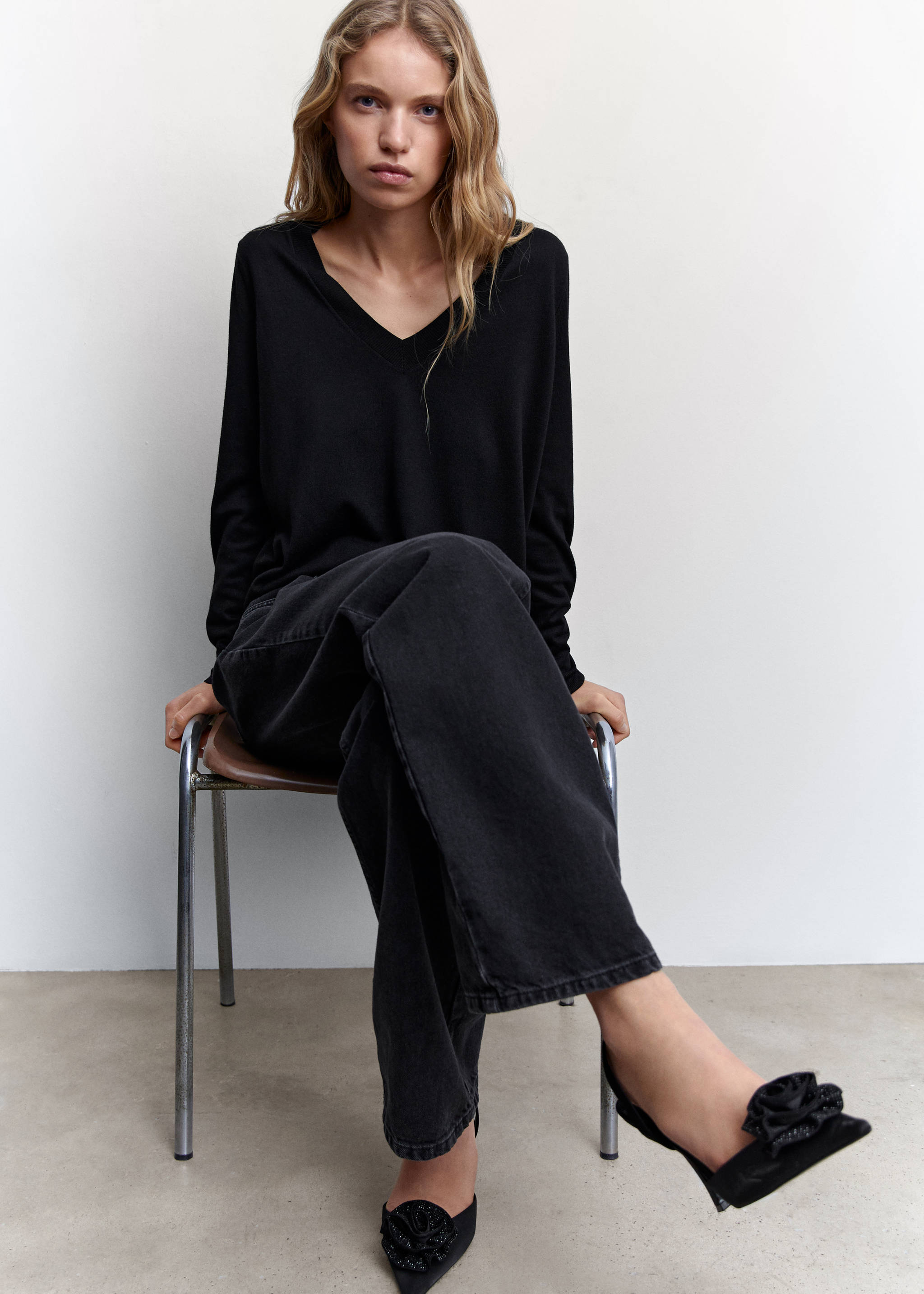 Pull-over maille fine col V - Détail de l'article 6