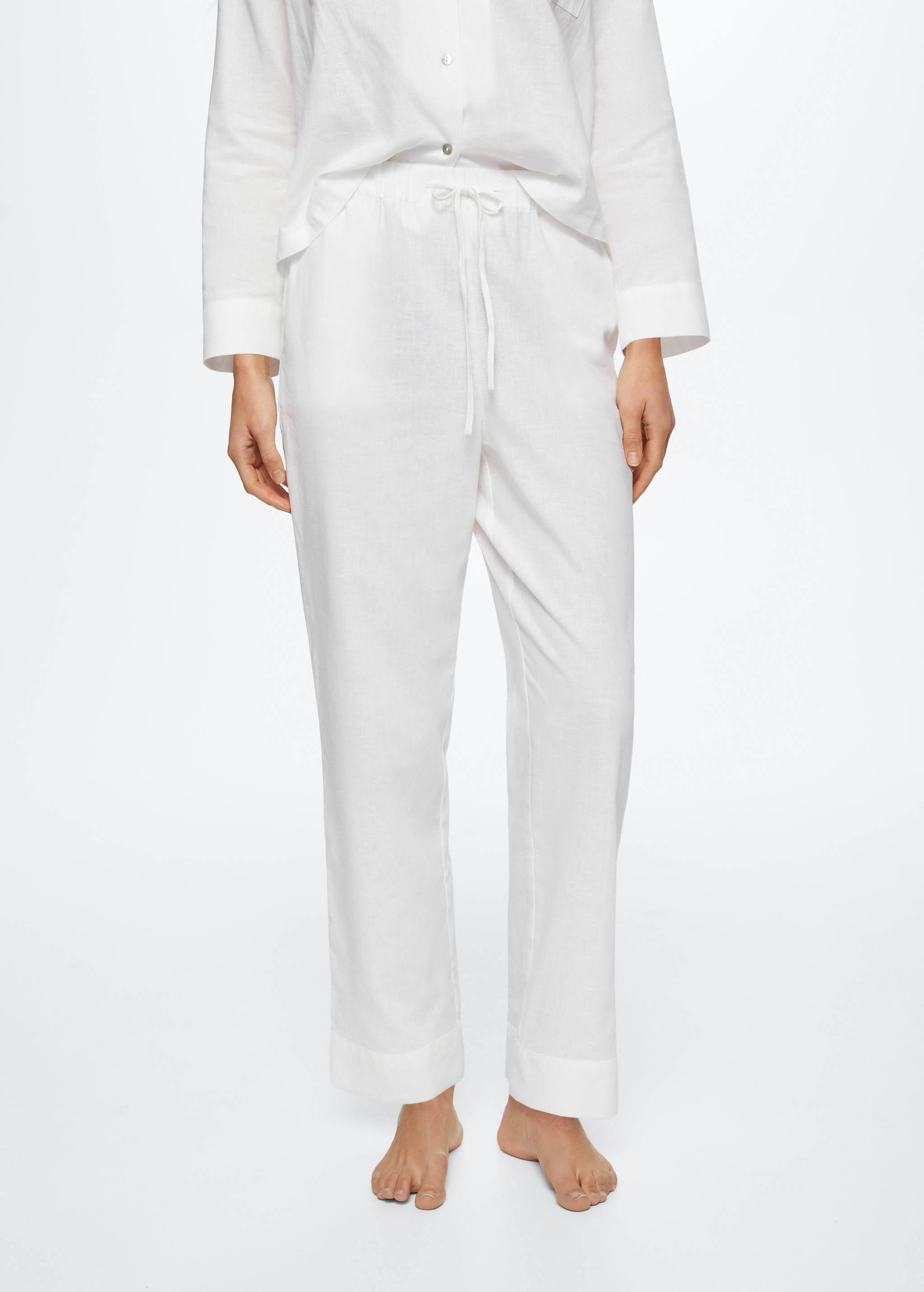 Pantalon pyjama lin - Plan moyen