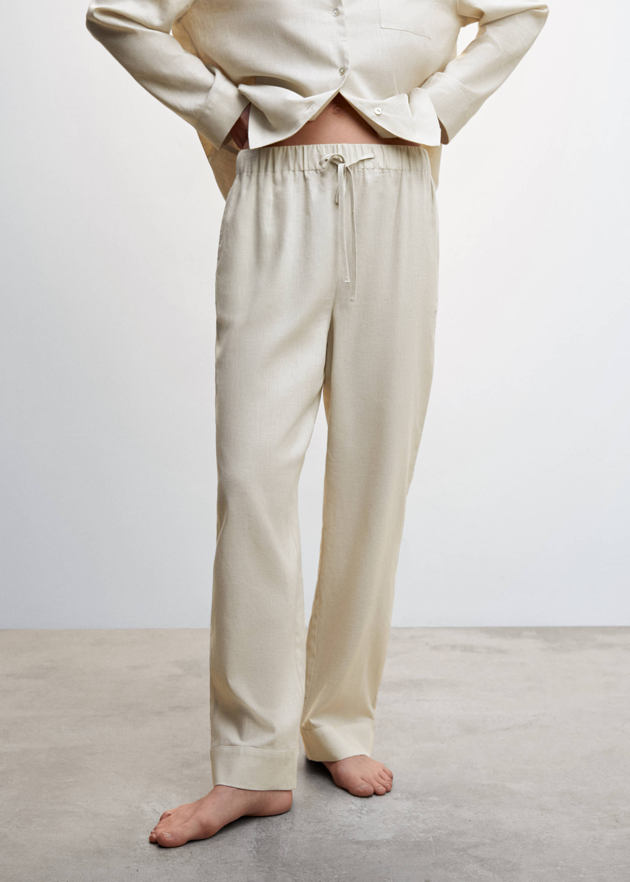 Pantalon pyjama lin - Plan moyen