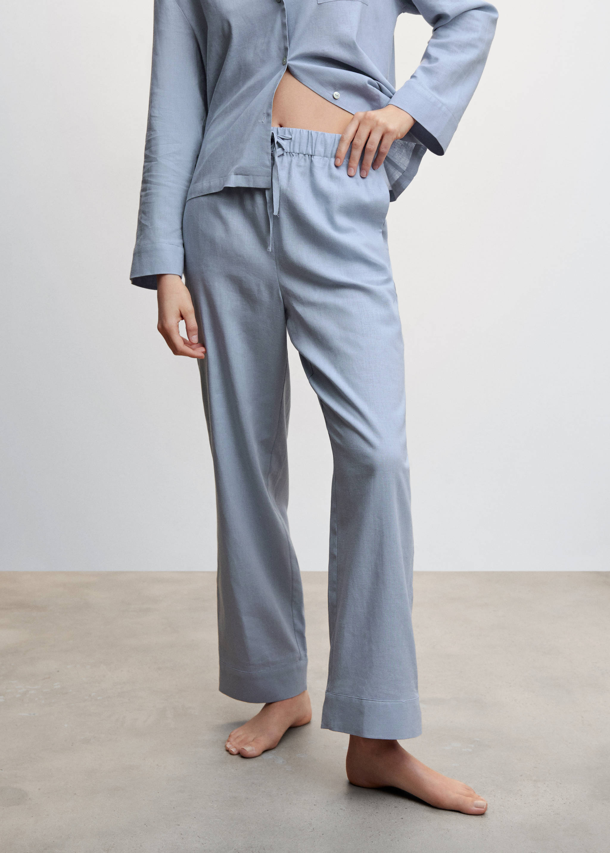 Pantalon pyjama lin - Plan moyen
