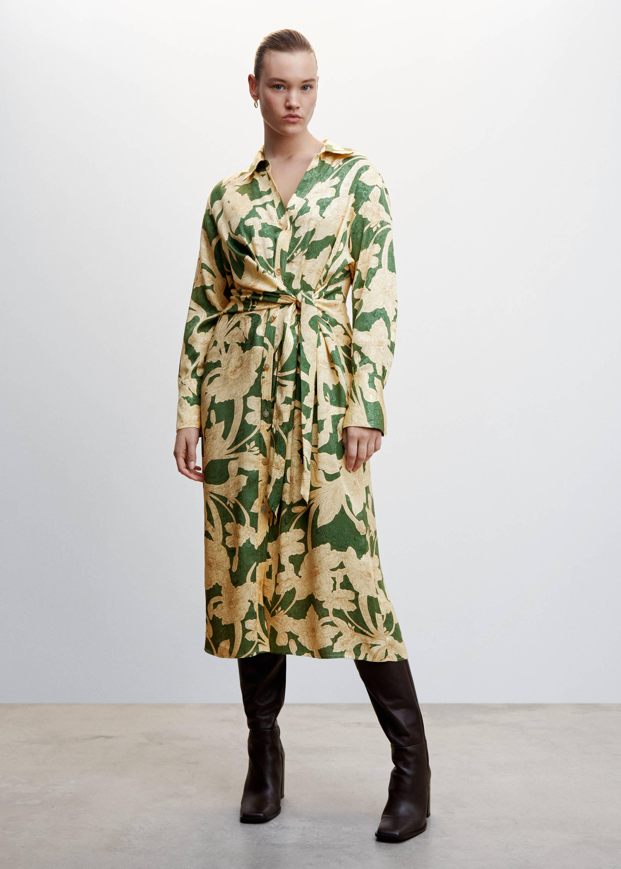 Платье из жаккарда с цветочным узором - Деталь изделия 3