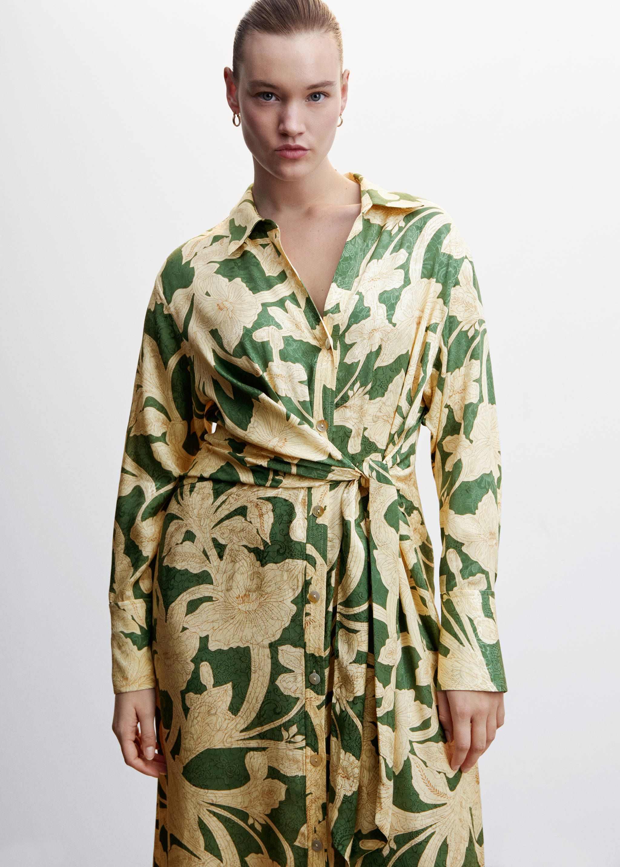 Платье из жаккарда с цветочным узором - Деталь изделия 5