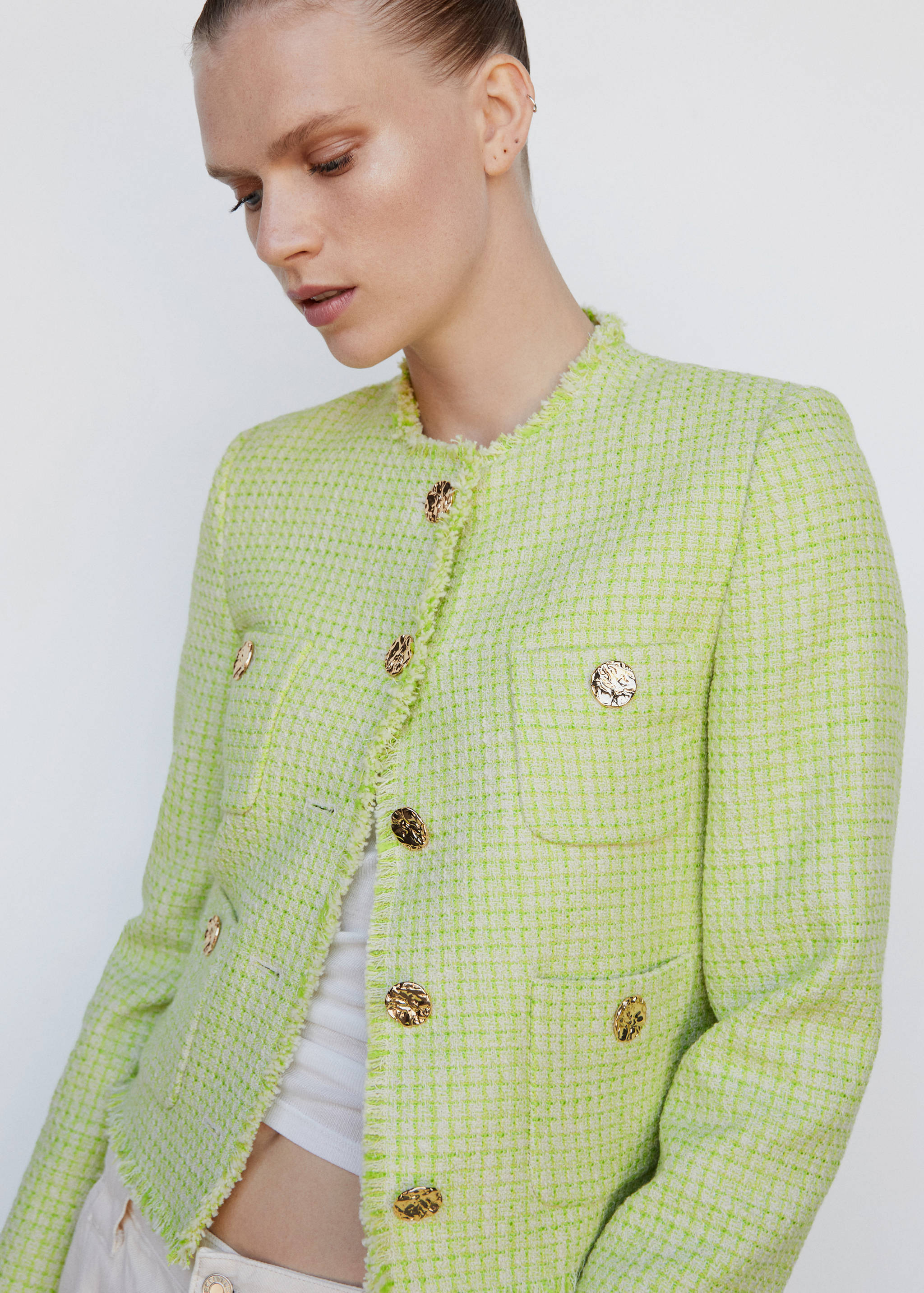 Tweed jacket with pockets - Details of the article 1