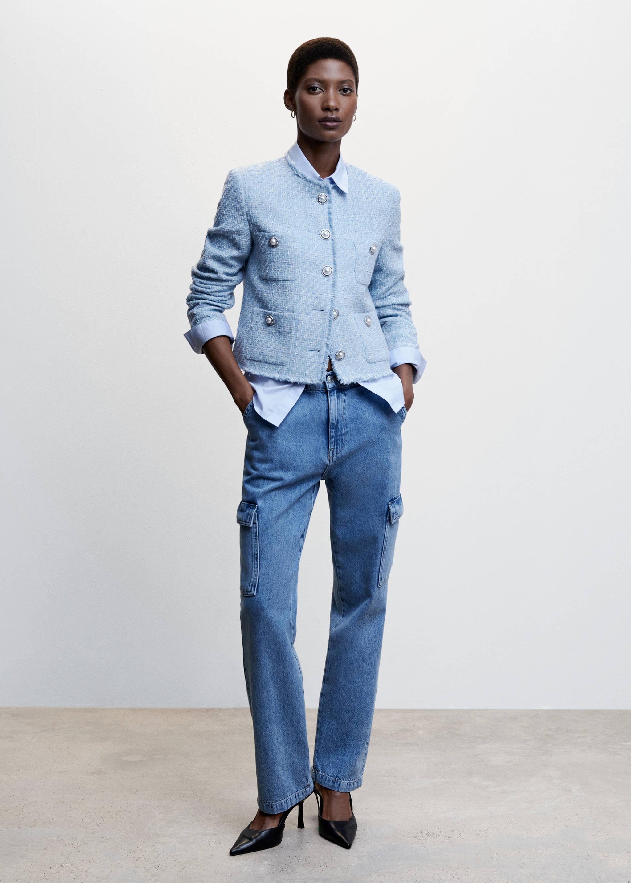 Tweed jacket with pockets - General plane