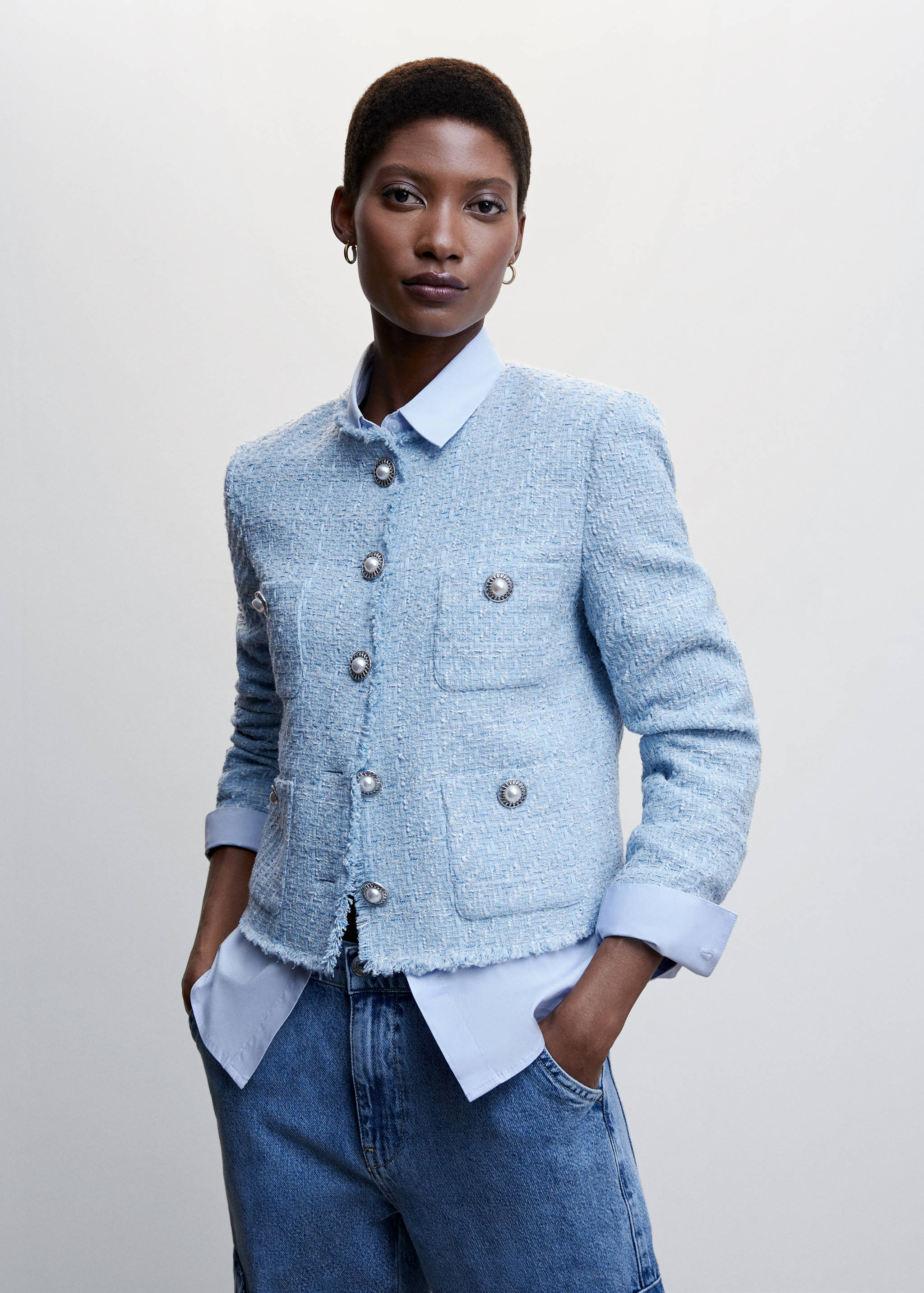 Tweed jacket with pockets - Medium plane