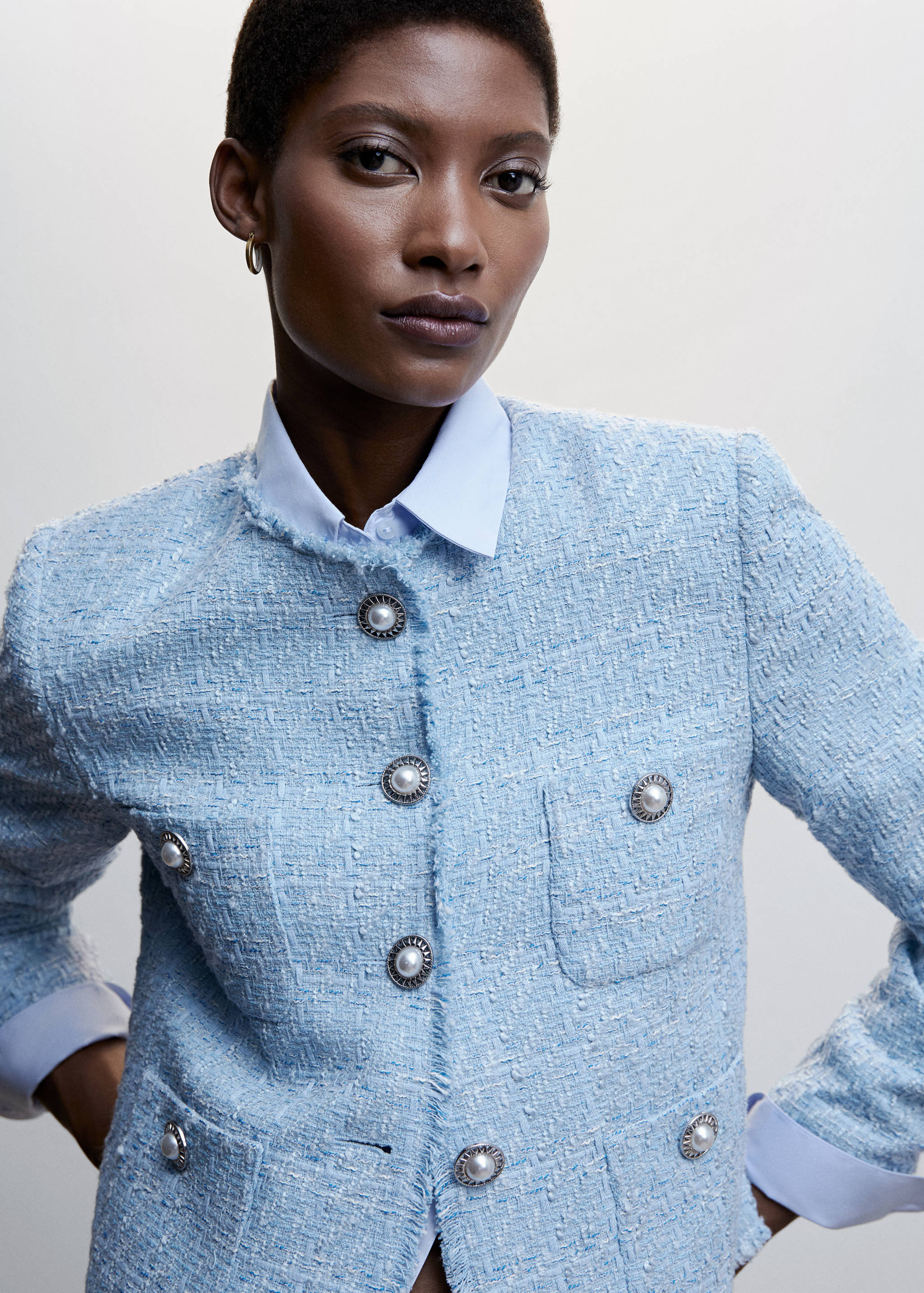 Tweed jacket with pockets - Details of the article 1