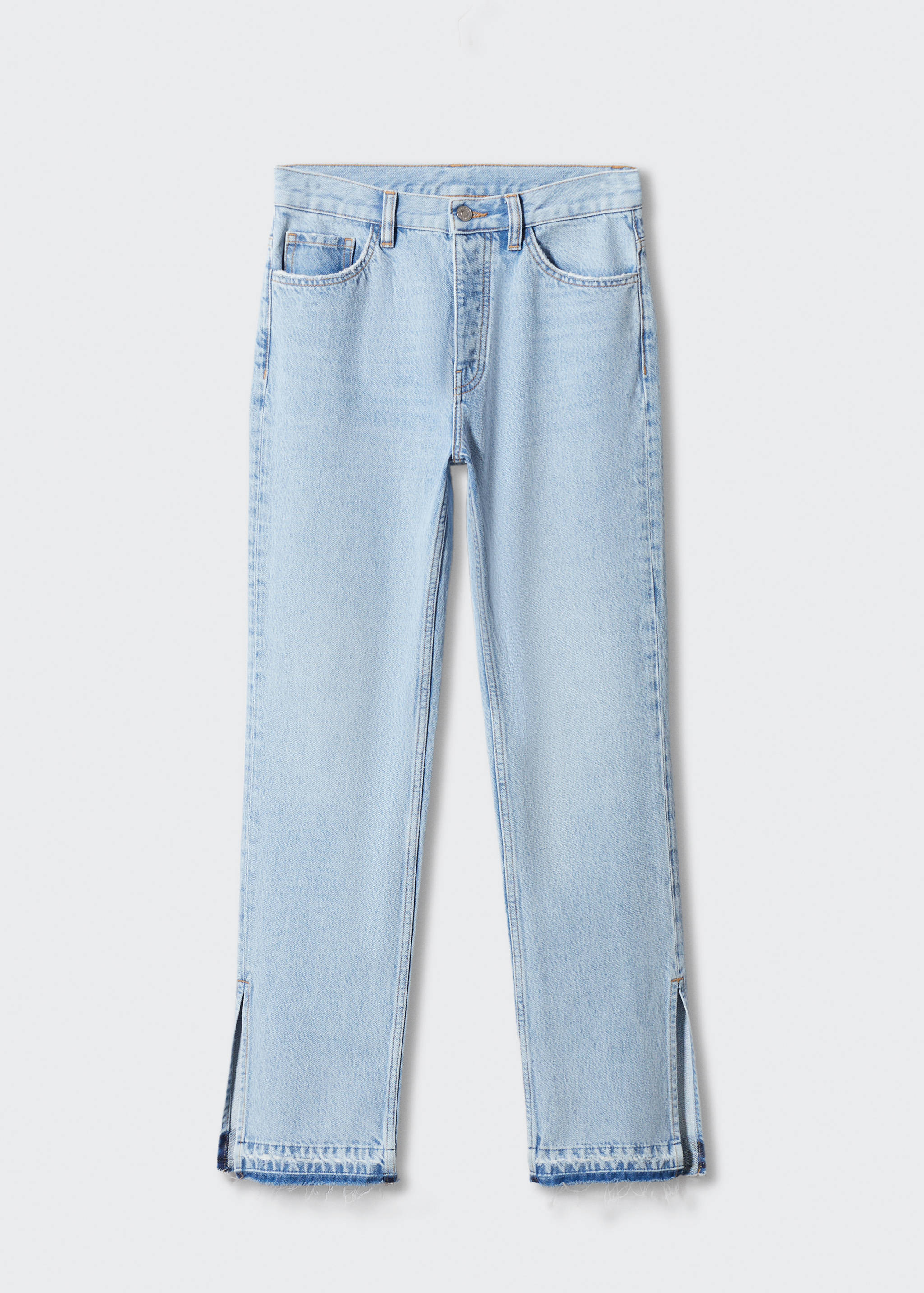 High-rise straight jeans with slits - Article without model