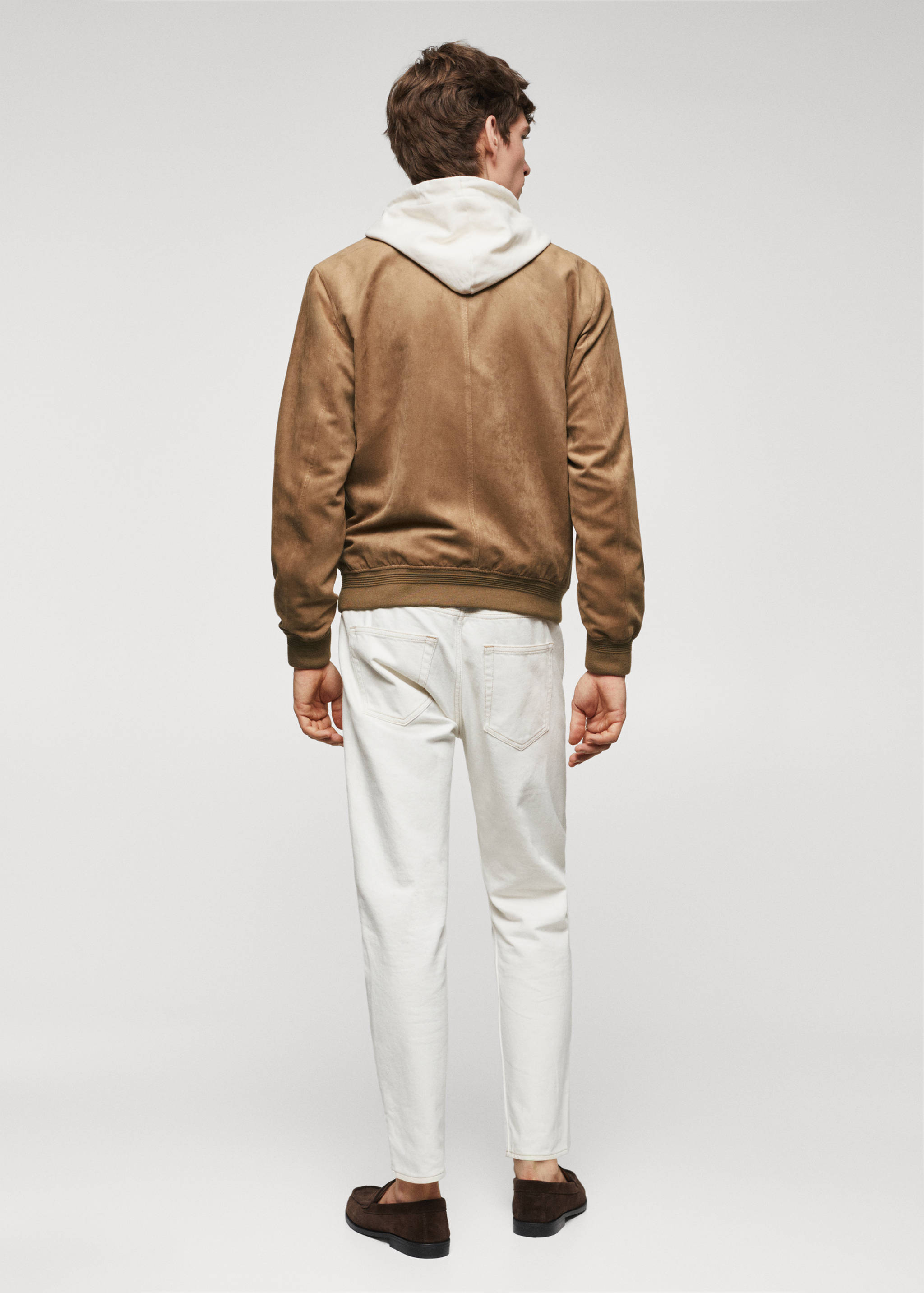 Suede-effect bomber jacket - Reverse of the article