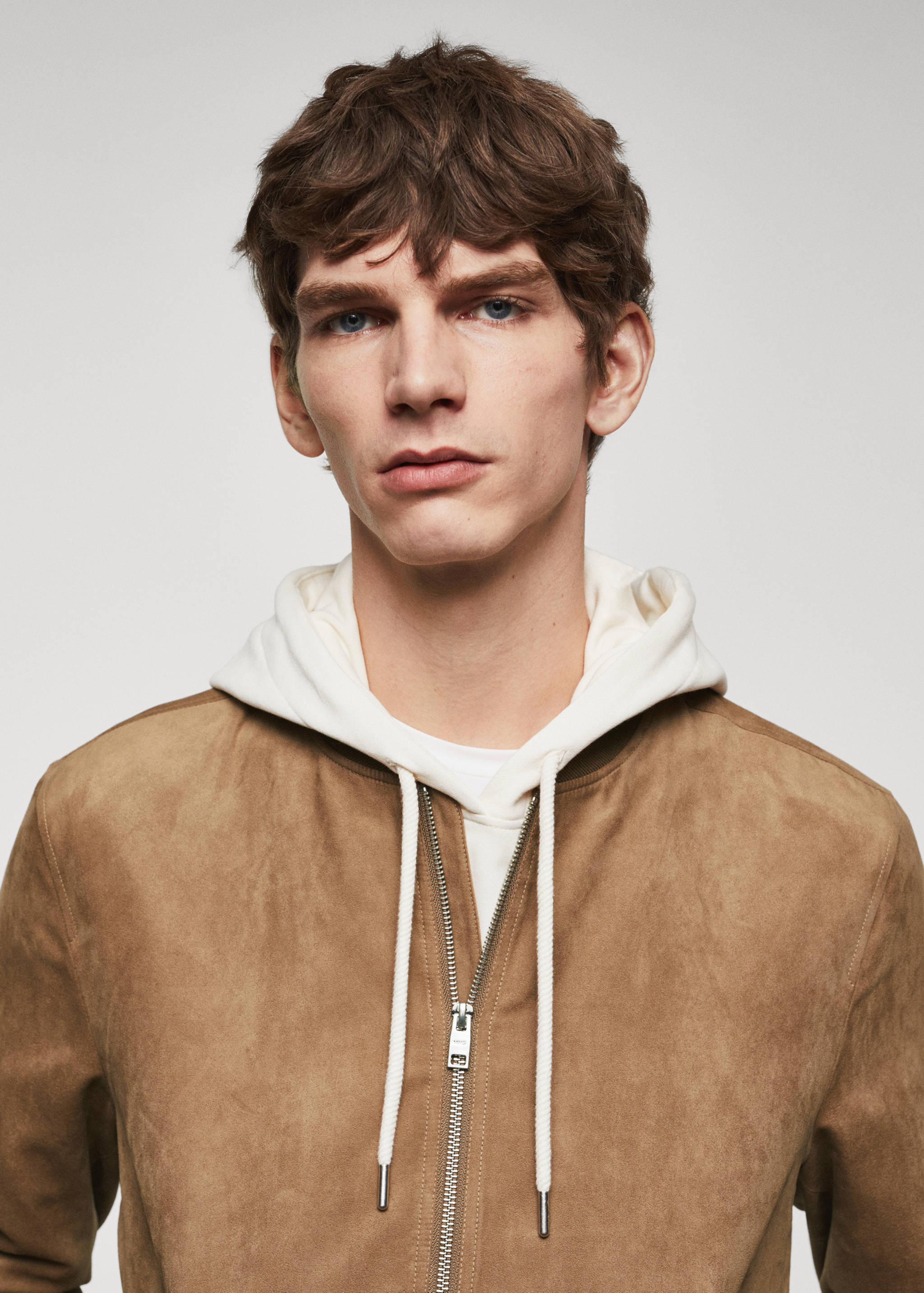 Suede-effect bomber jacket - Details of the article 1