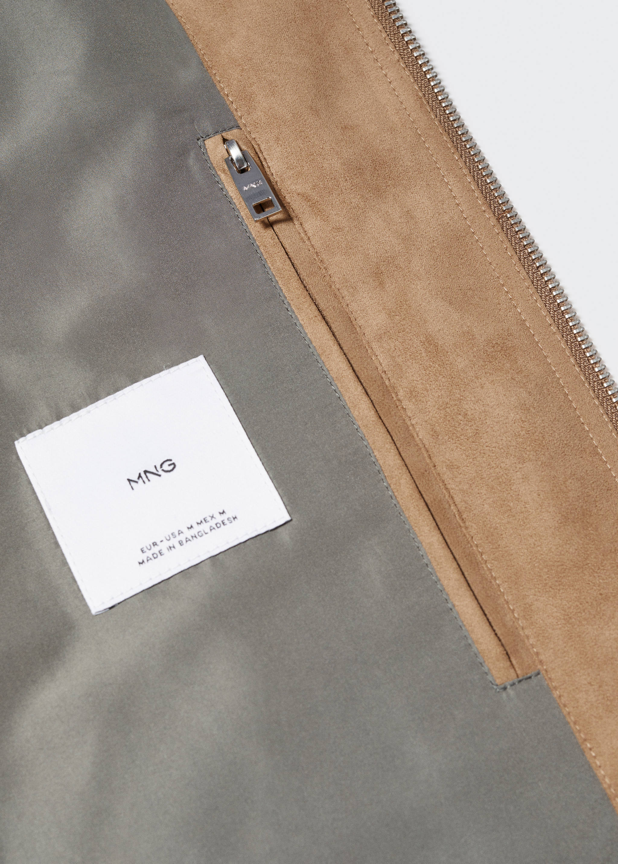 Suede-effect bomber jacket - Details of the article 8