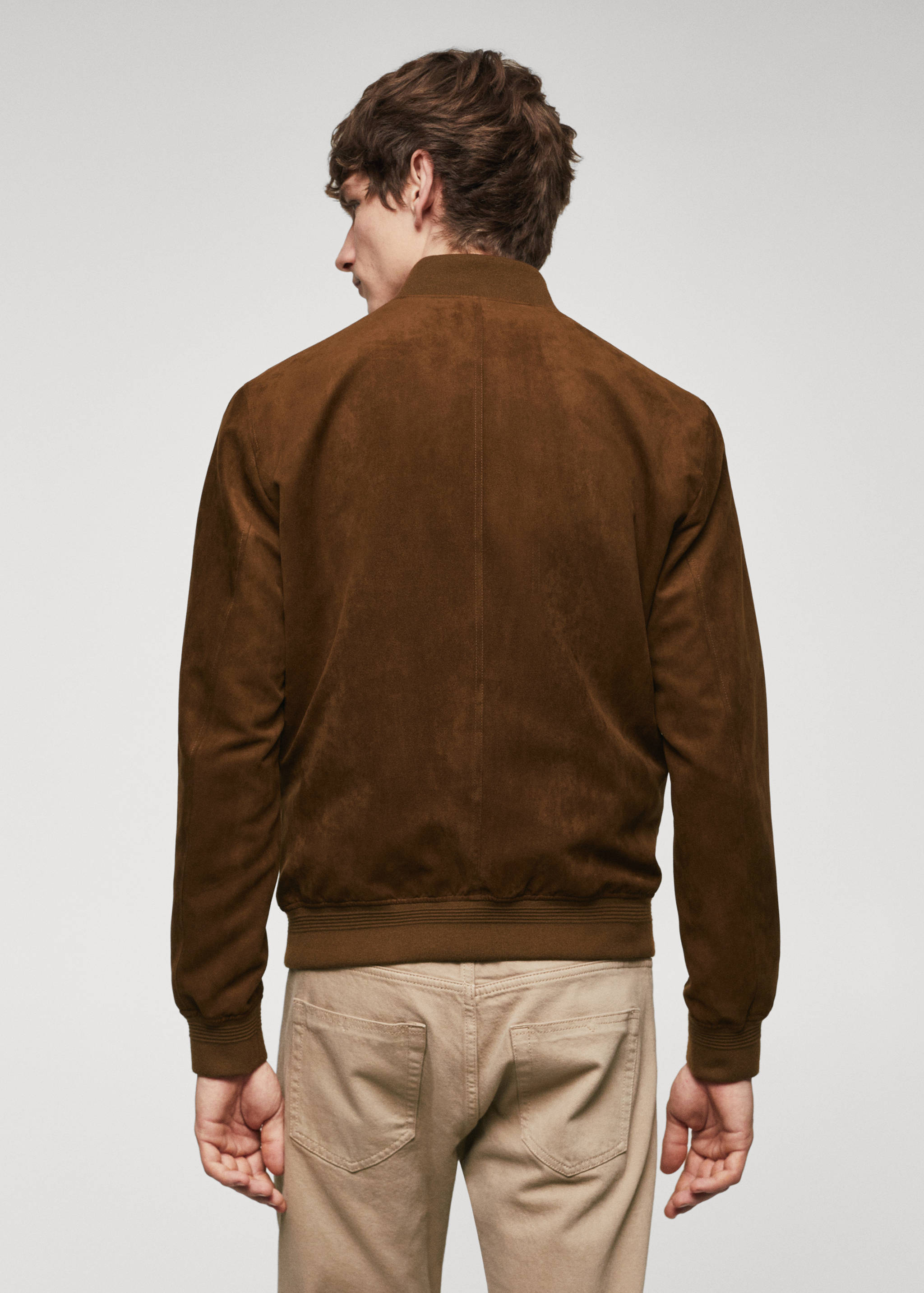 Suede-effect bomber jacket - Reverse of the article
