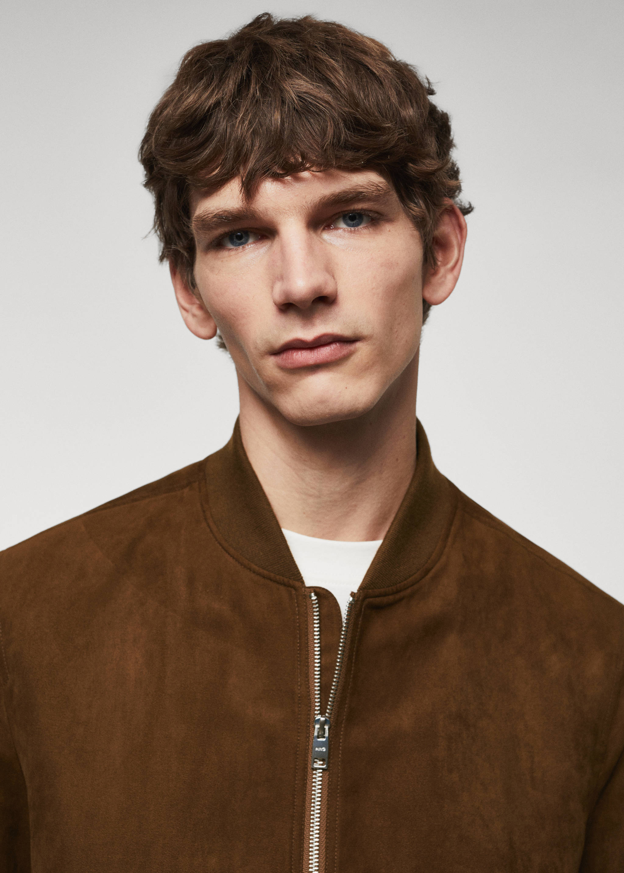 Suede-effect bomber jacket - Details of the article 1