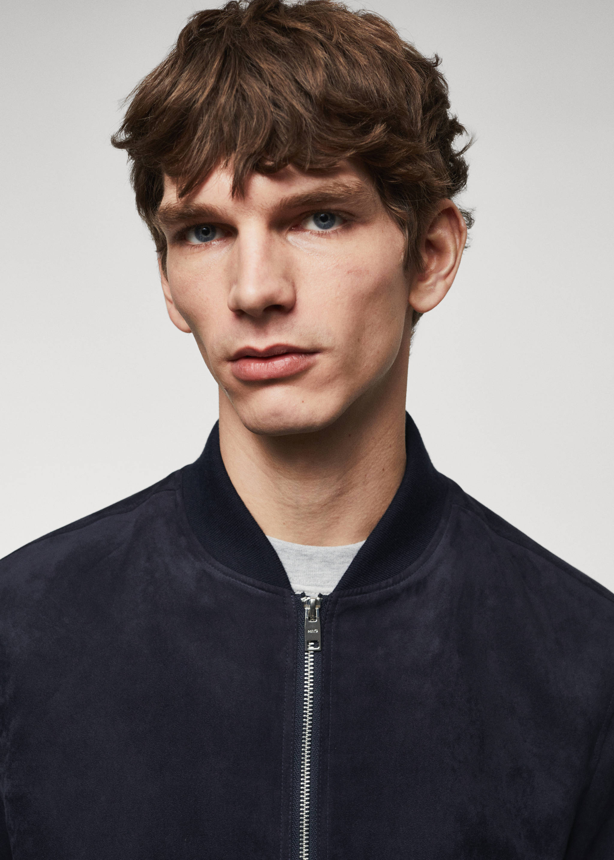 Suede-effect bomber jacket - Details of the article 1