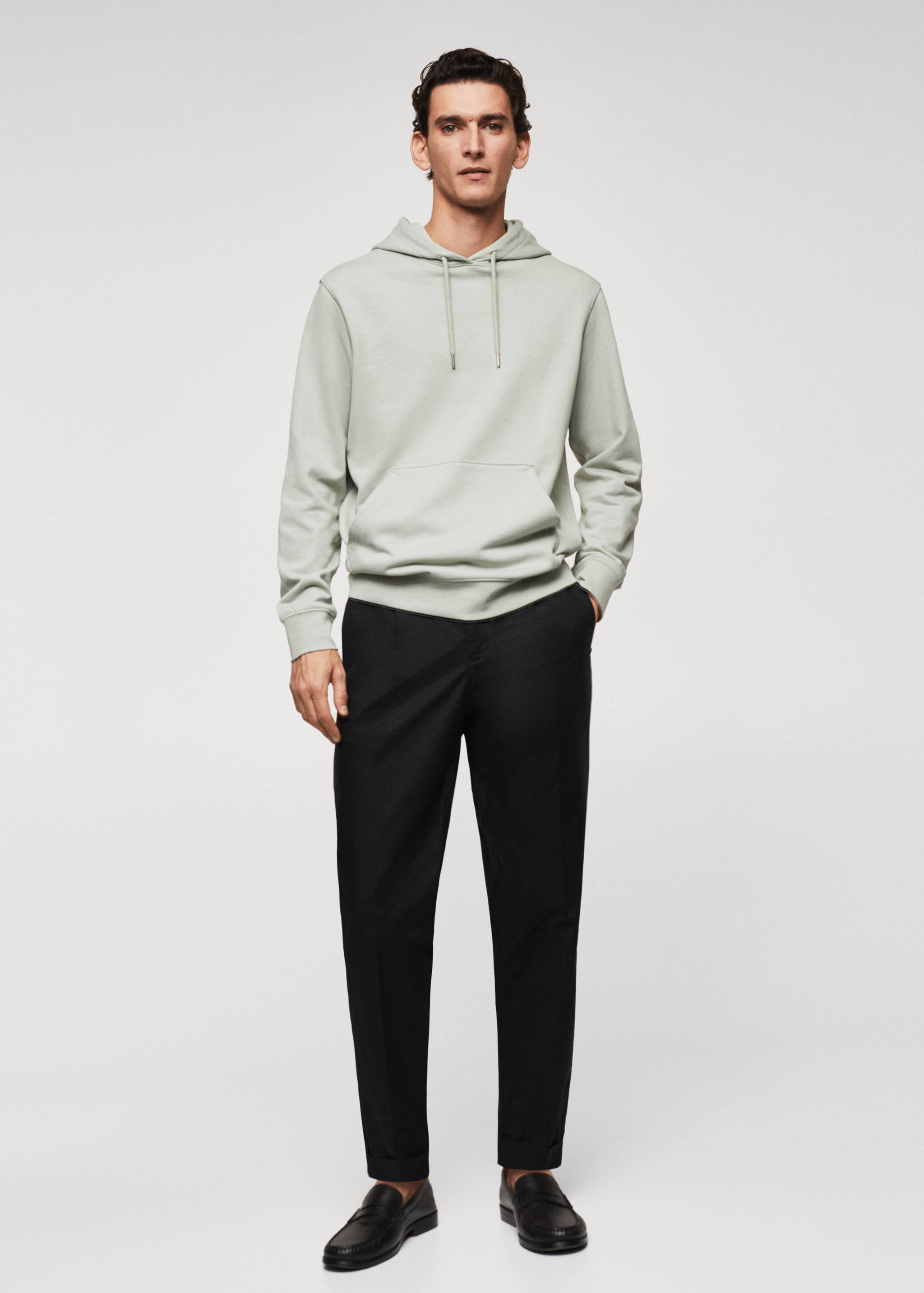 Cotton pleated trousers - General plane