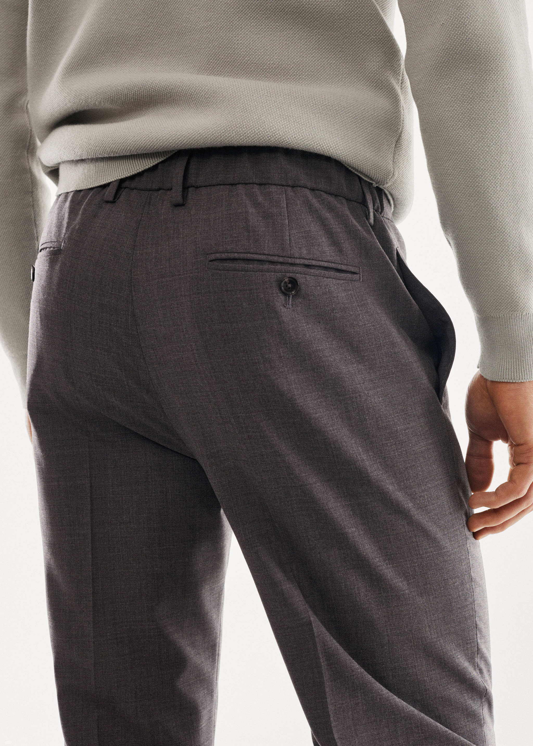 Breathable slim-fit suit trousers - Details of the article 2