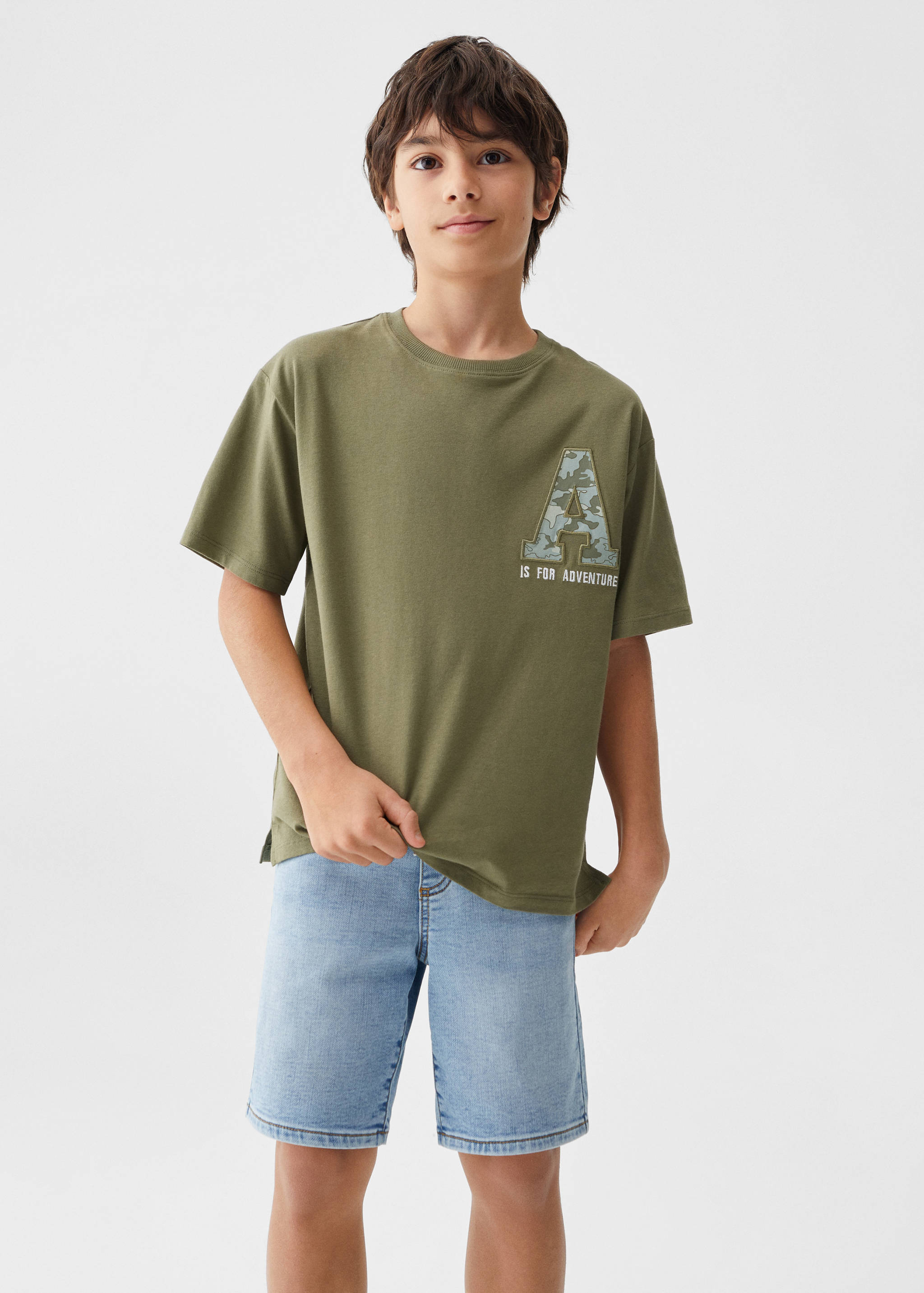 Printed cotton-blend T-shirt - Medium plane