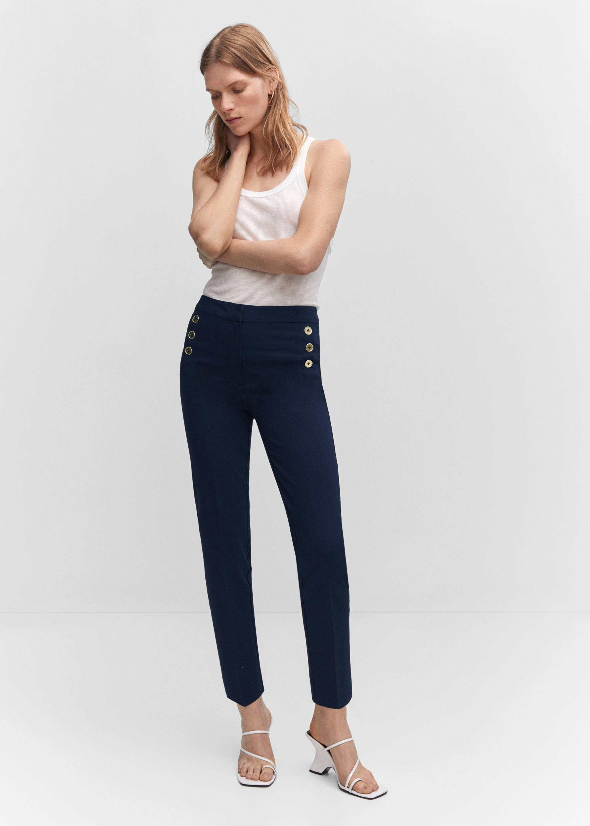 Cropped button pants - General plane