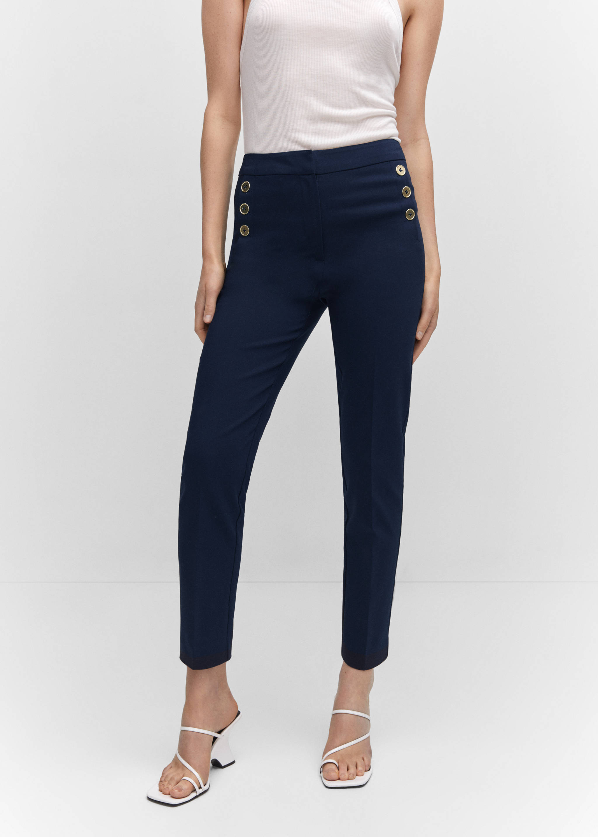 Cropped button pants - Medium plane