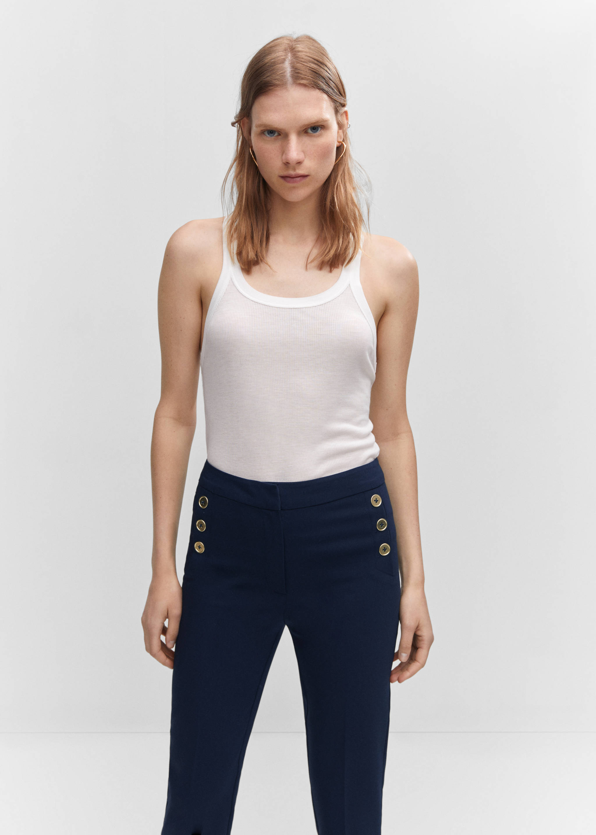 Cropped button pants - Details of the article 1