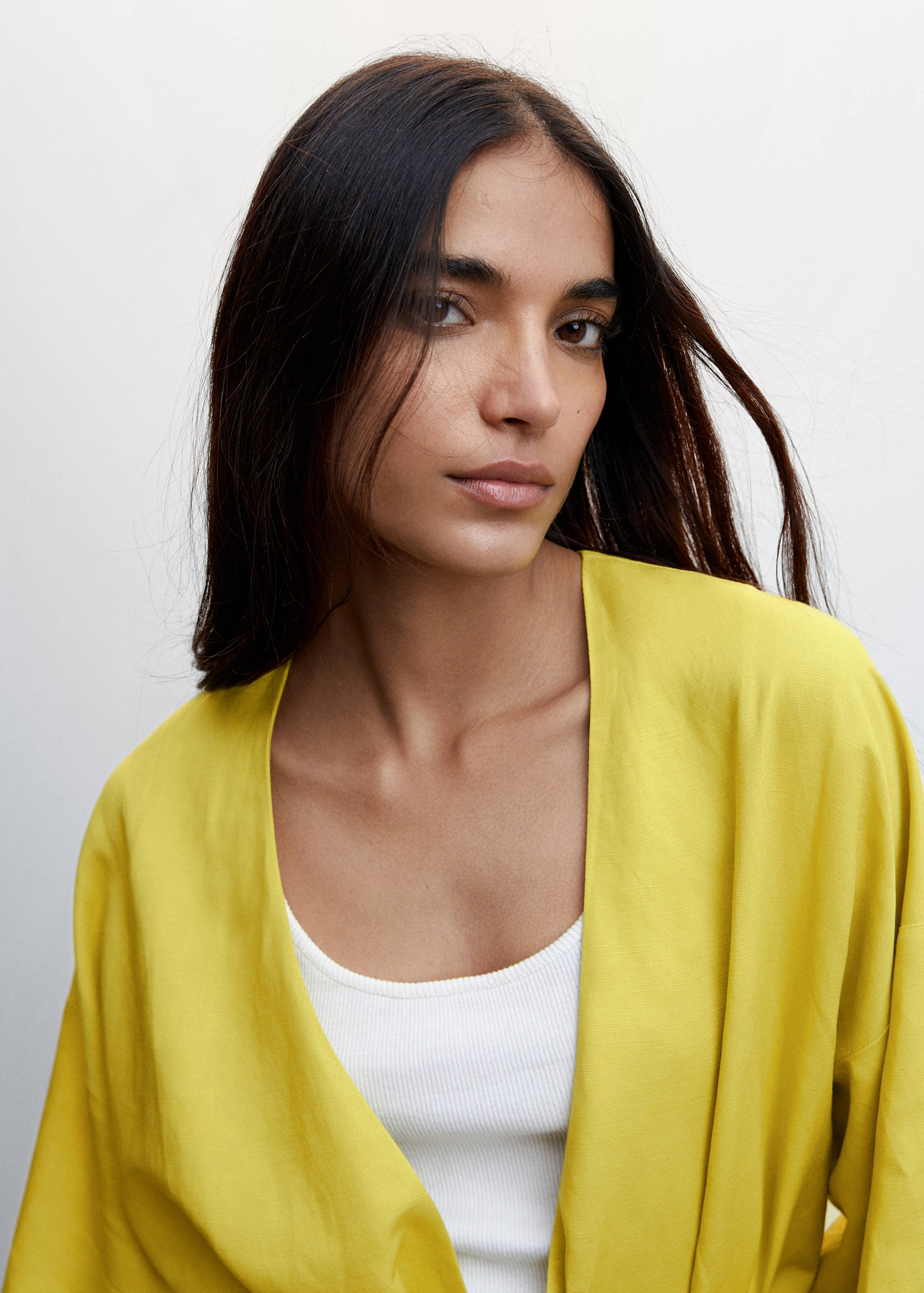 Linen kimono with belt - Details of the article 1