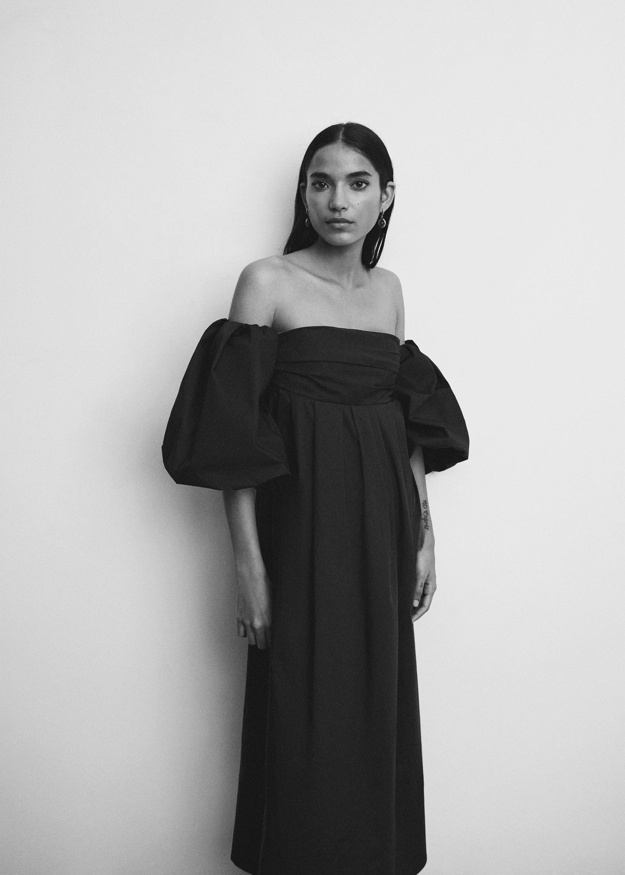 Vestido midi manga abullonada - Detalle del artículo 2