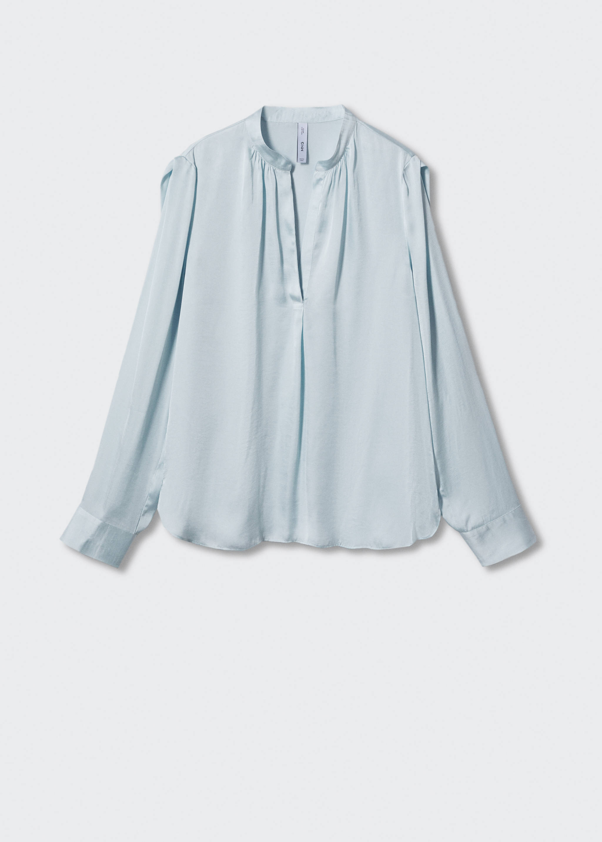 Mandarin-collar satin blouse - Article without model