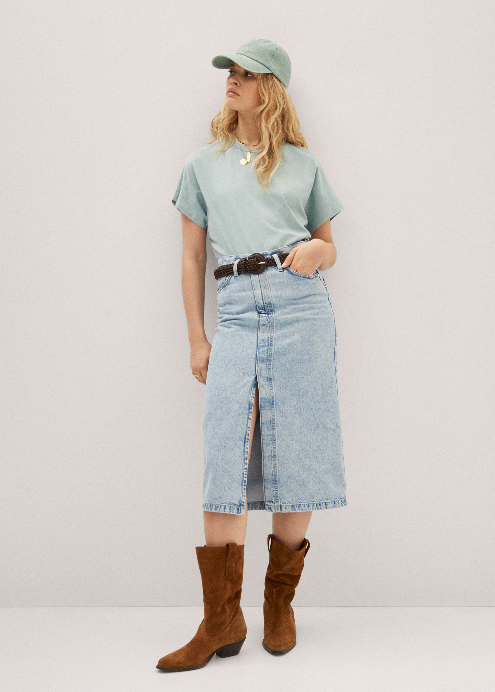 Camiseta algodón efecto lavado - Plano general