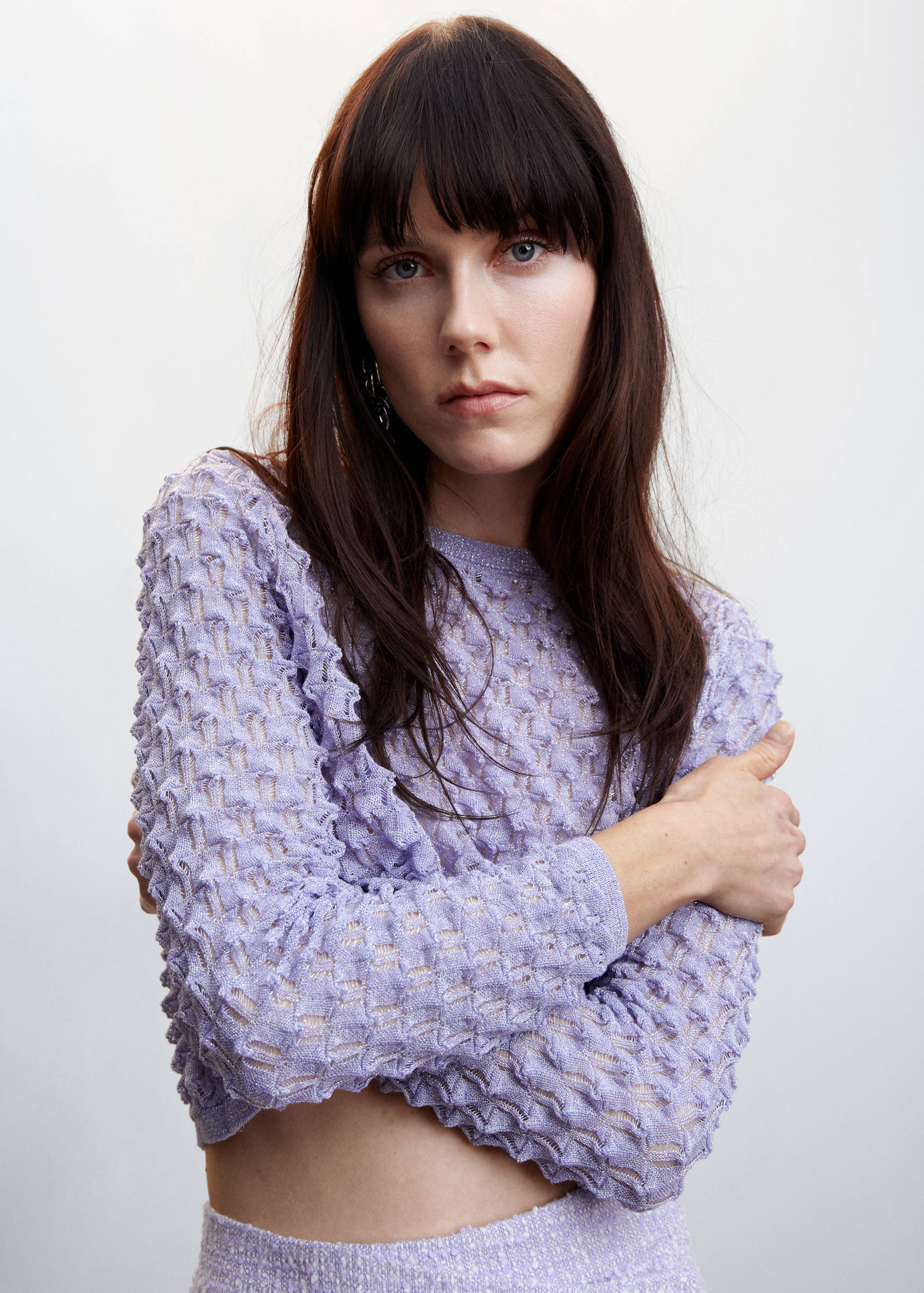 Knitted cropped sweater - Details of the article 1