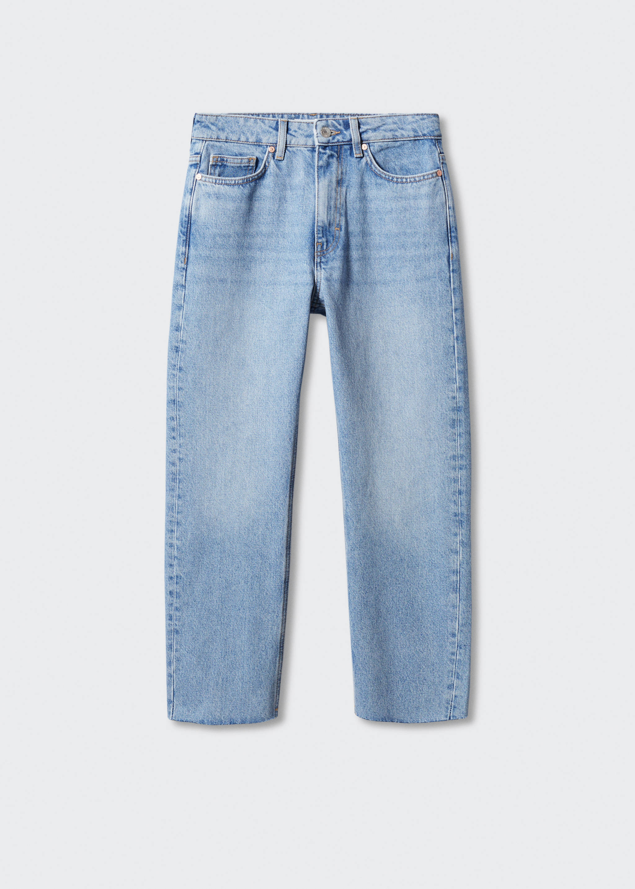 Frayed hem straight jeans - Article without model