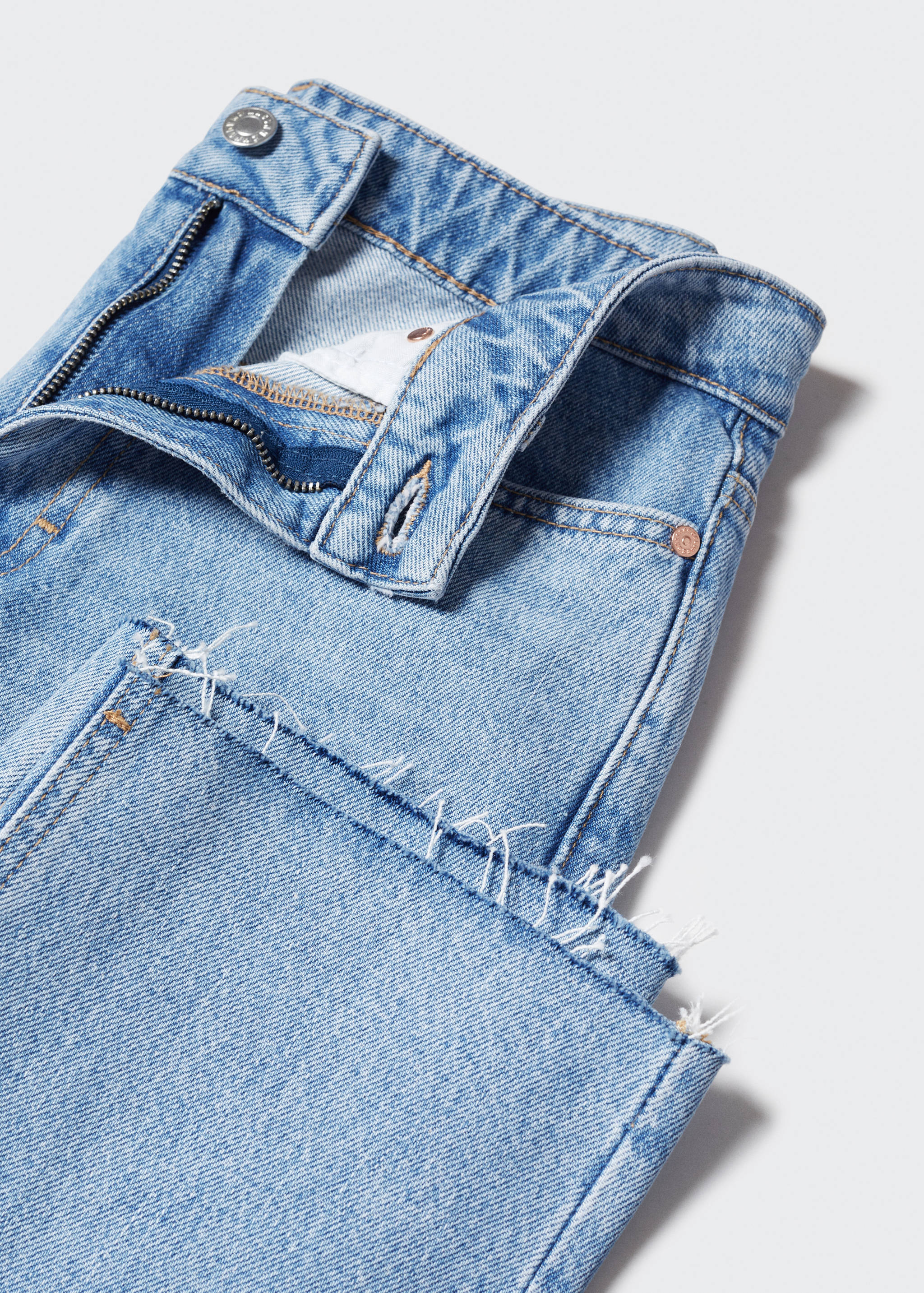 Frayed hem straight jeans - Details of the article 8