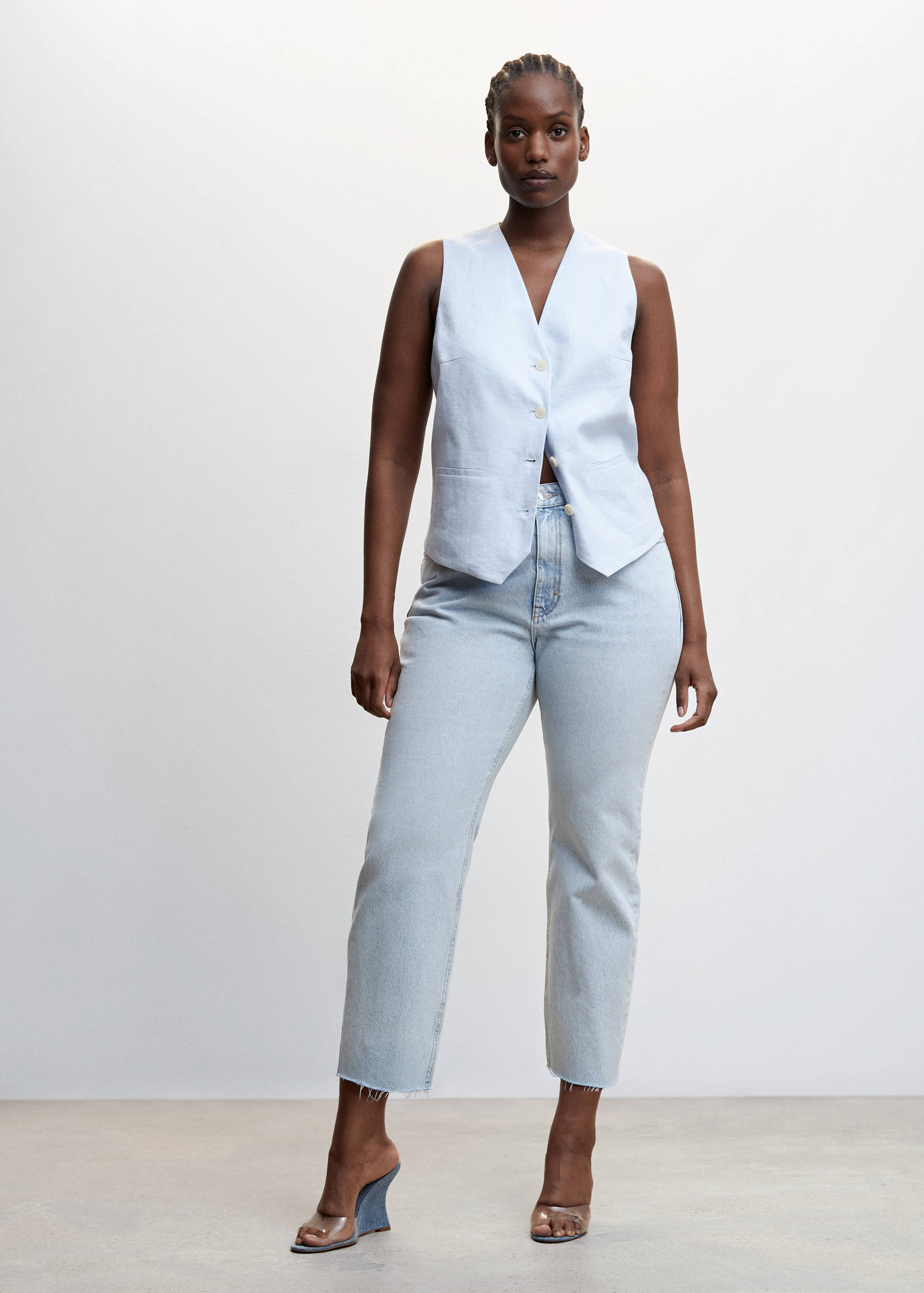 High waist straight jeans - Details of the article 3
