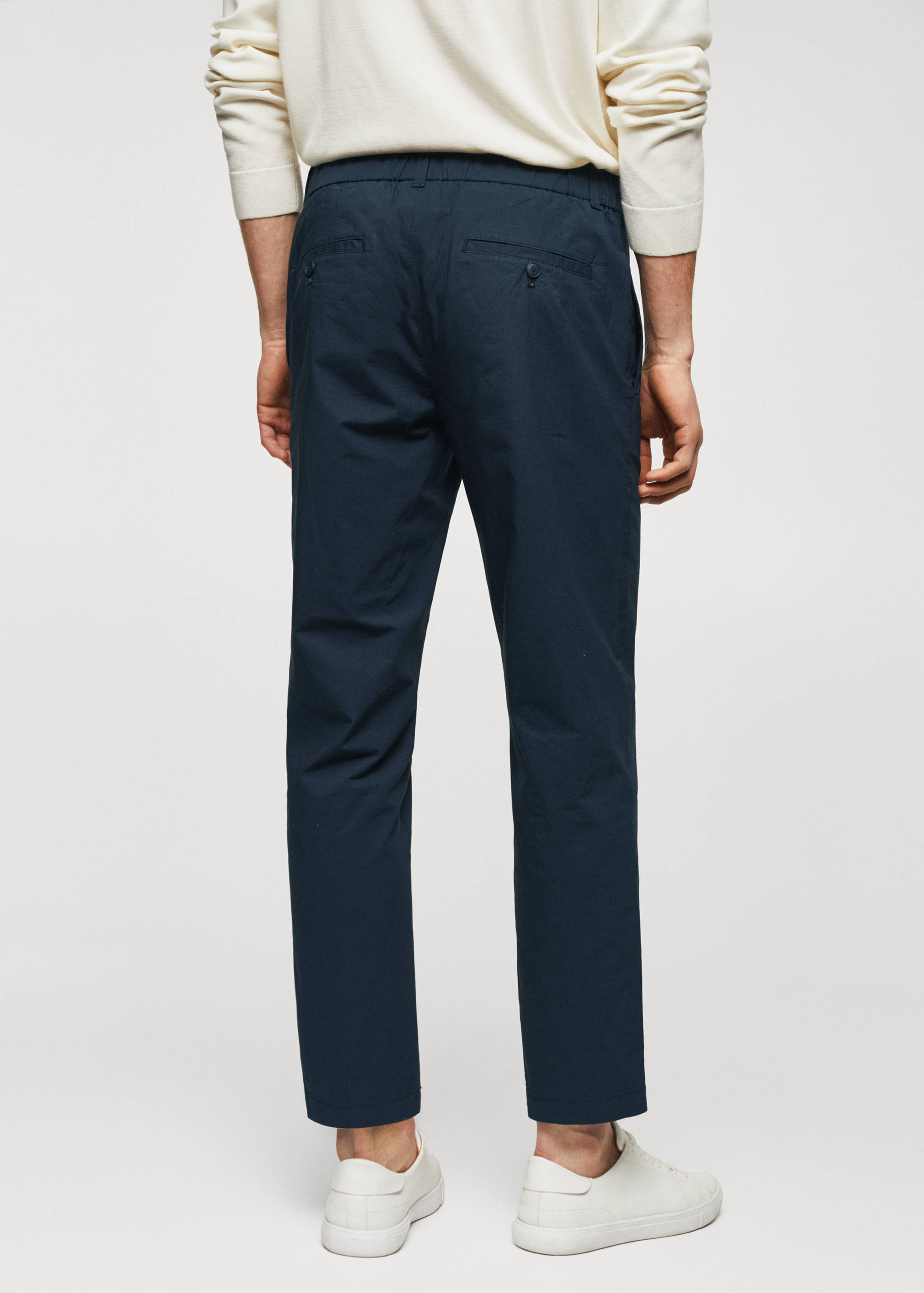 Брюки slim fit из хлопка - Обратная сторона изделия