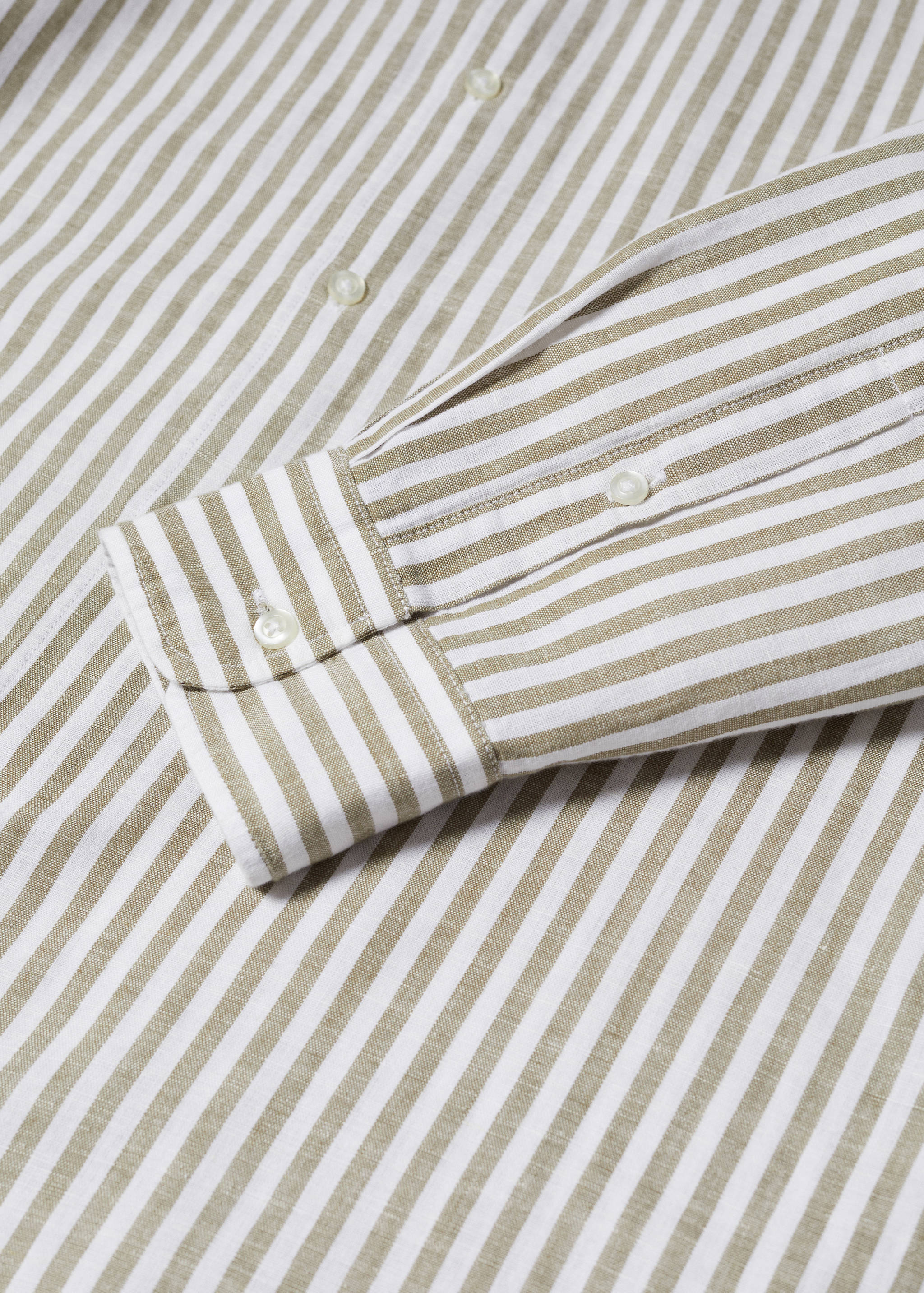 Slim fit striped linen shirt - Details of the article 8