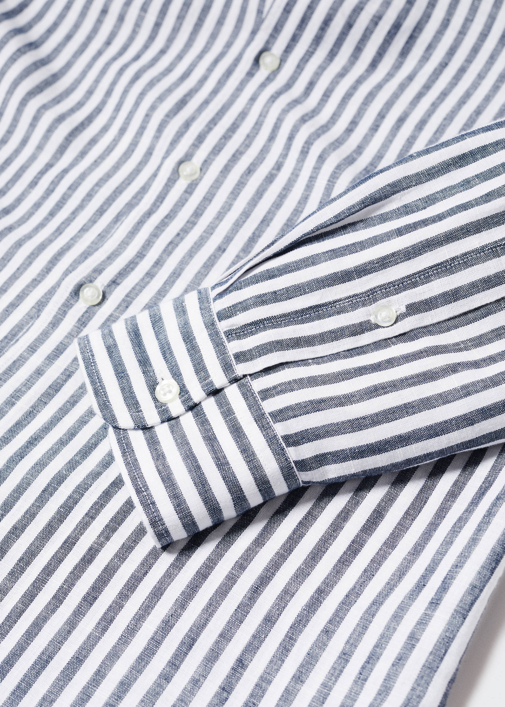 Slim fit striped linen shirt - Details of the article 8