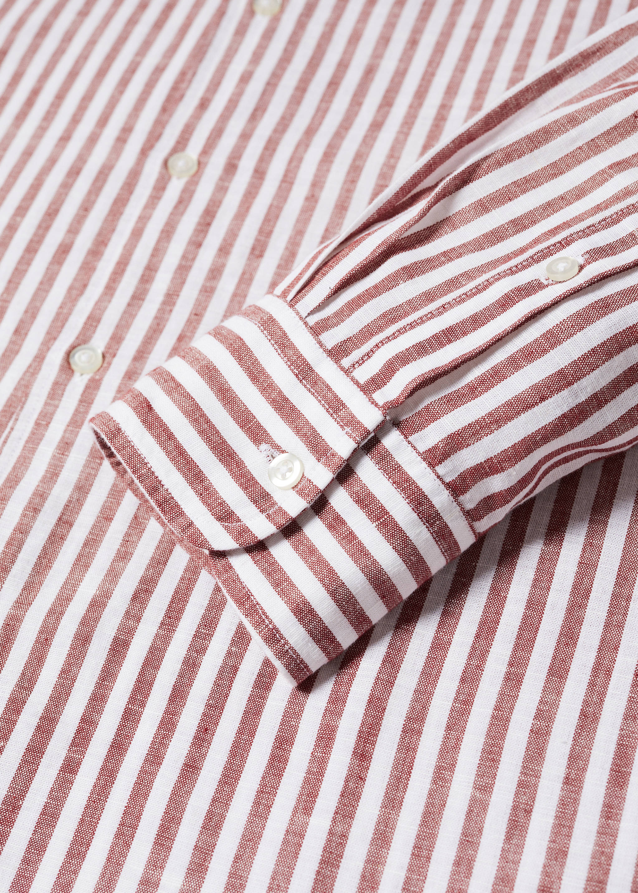 Slim fit striped linen shirt - Details of the article 8