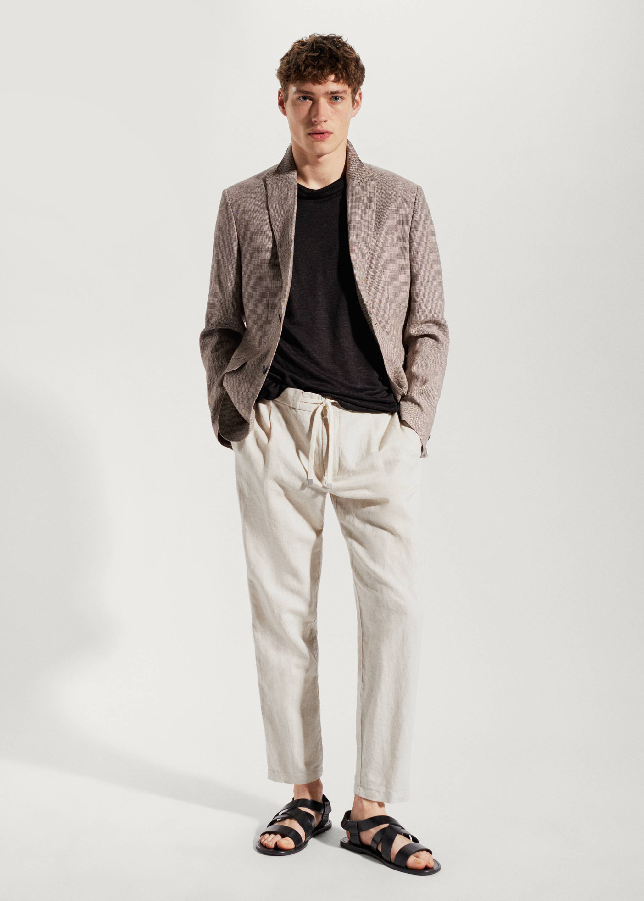 Slim fit linen trousers - General plane