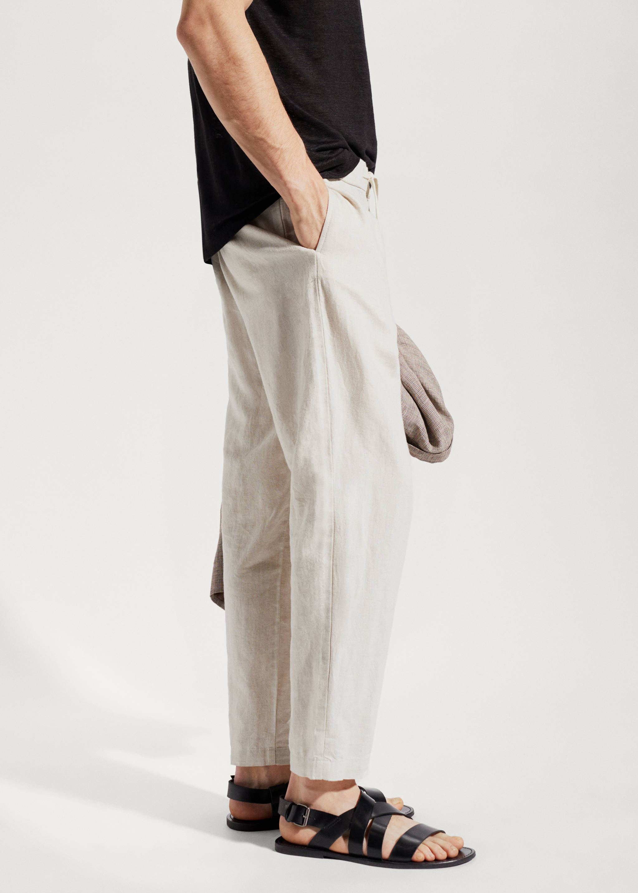 Slim fit linen trousers - Details of the article 4