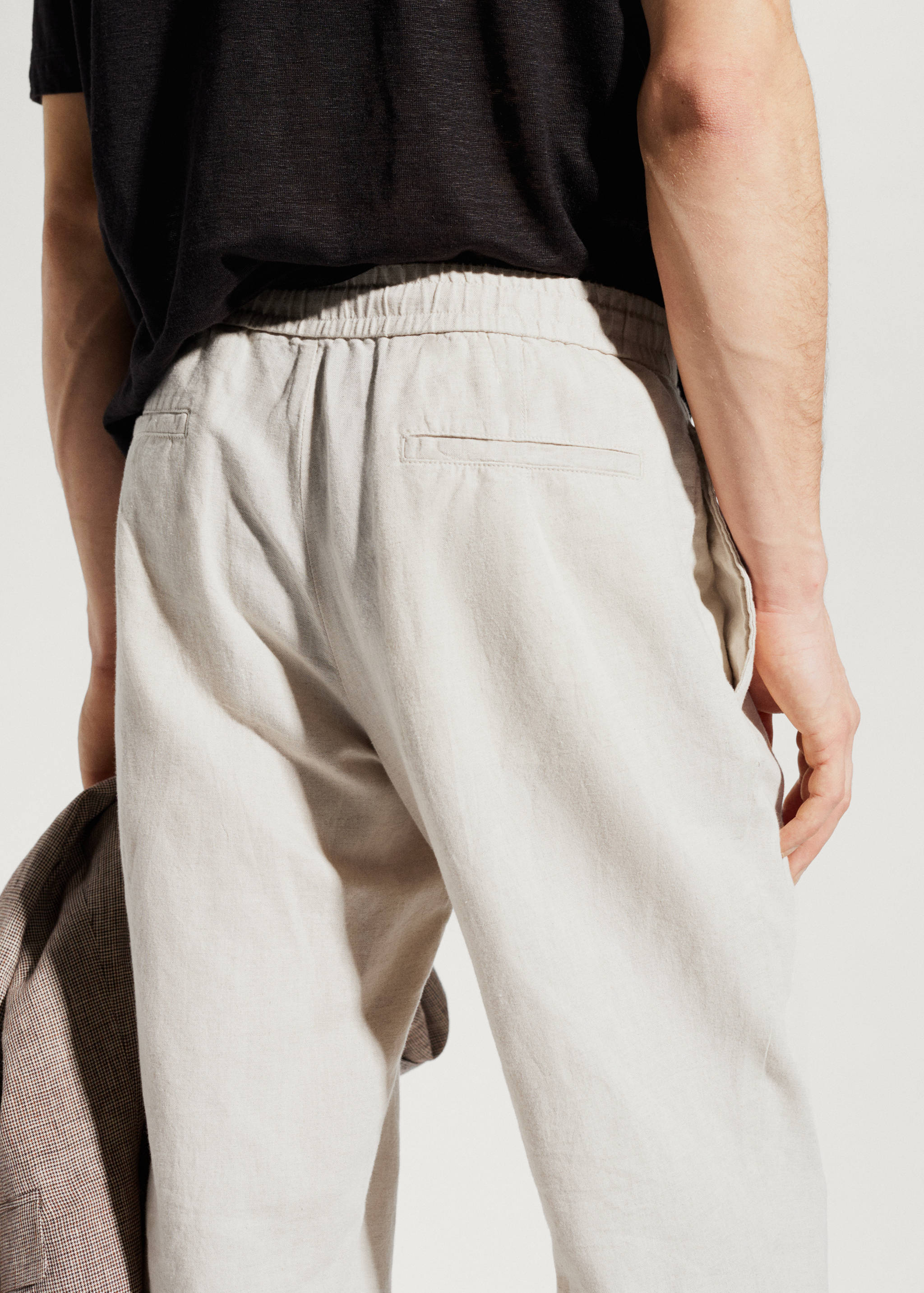 Slim fit linen trousers - Details of the article 2