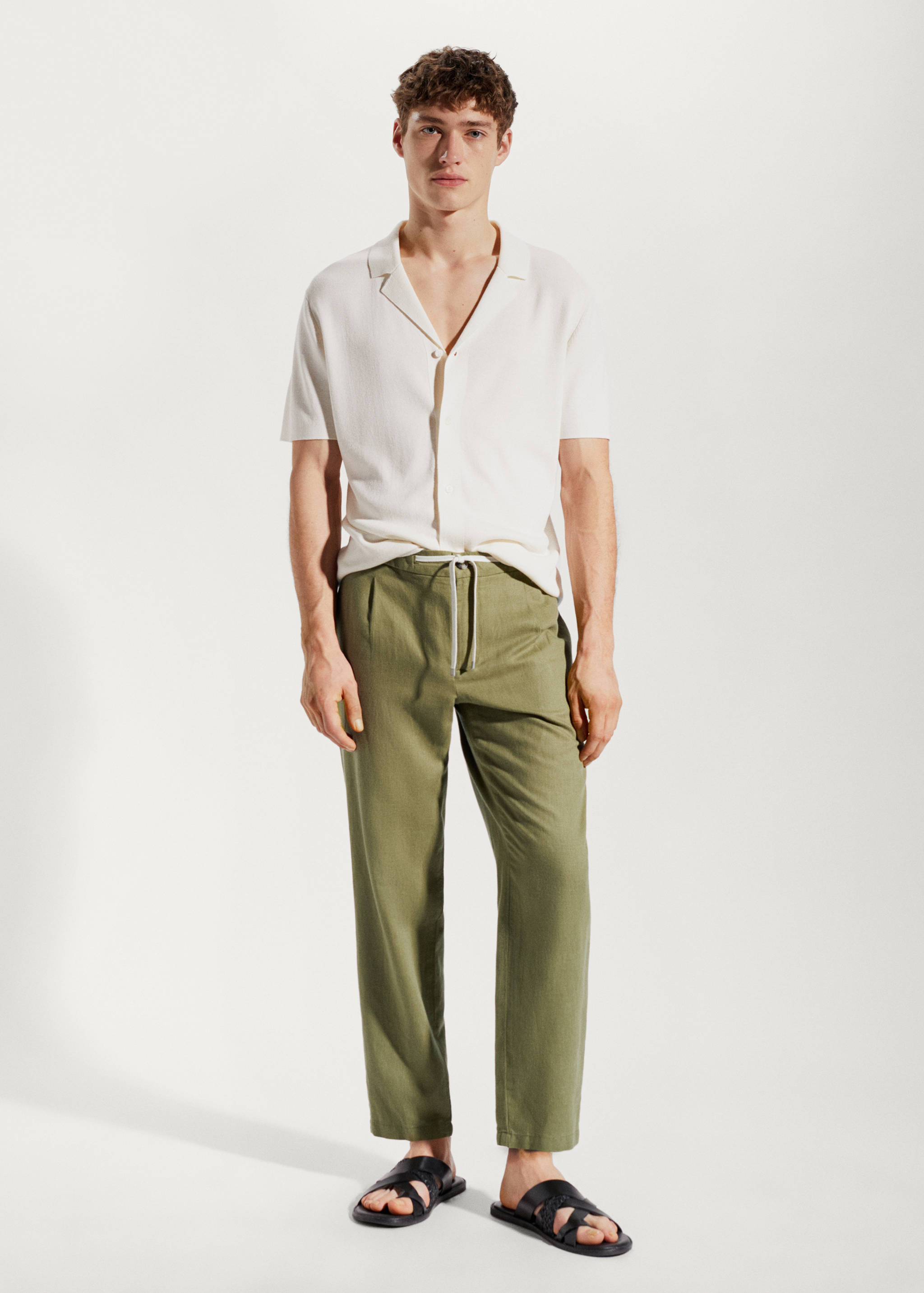 Slim fit linen trousers - General plane