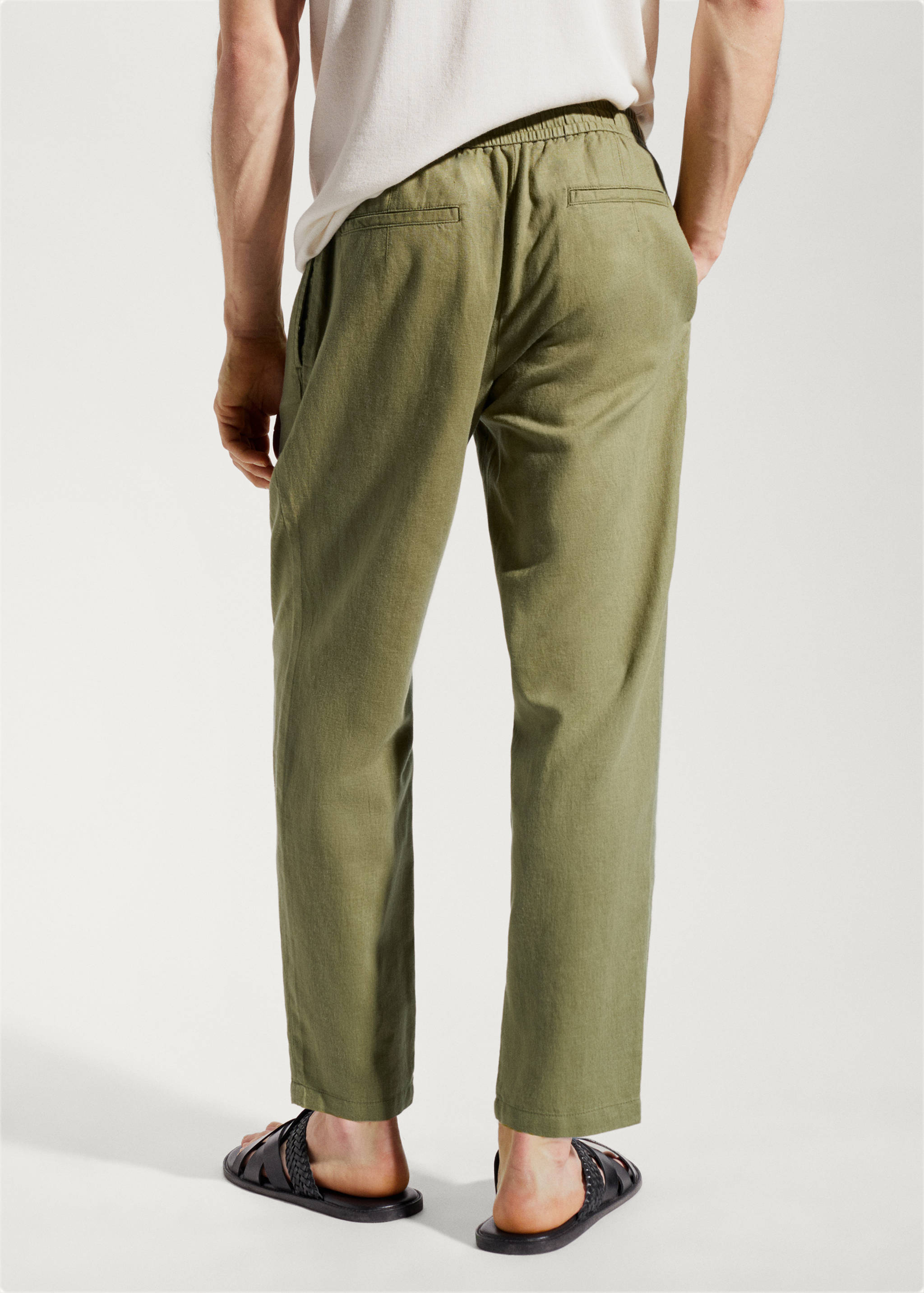 Slim fit linen trousers - Reverse of the article