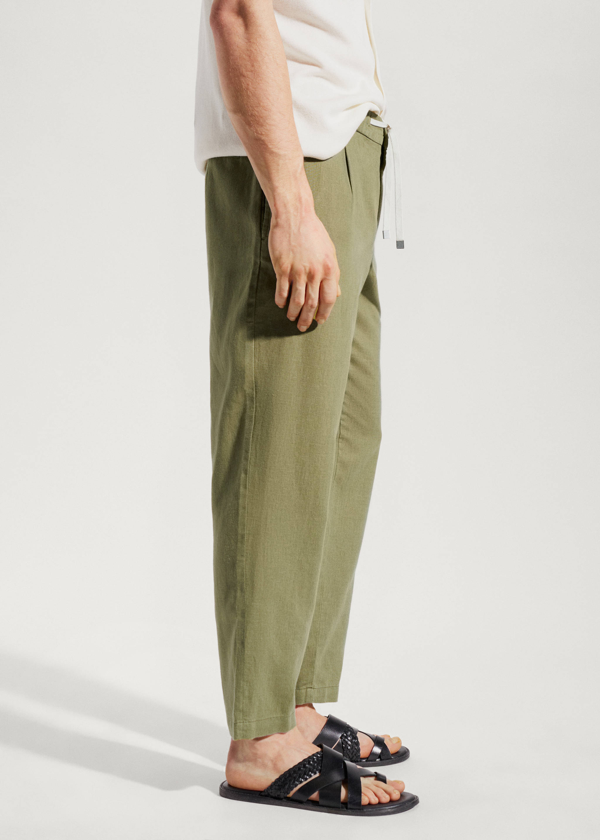 Slim fit linen trousers - Details of the article 4