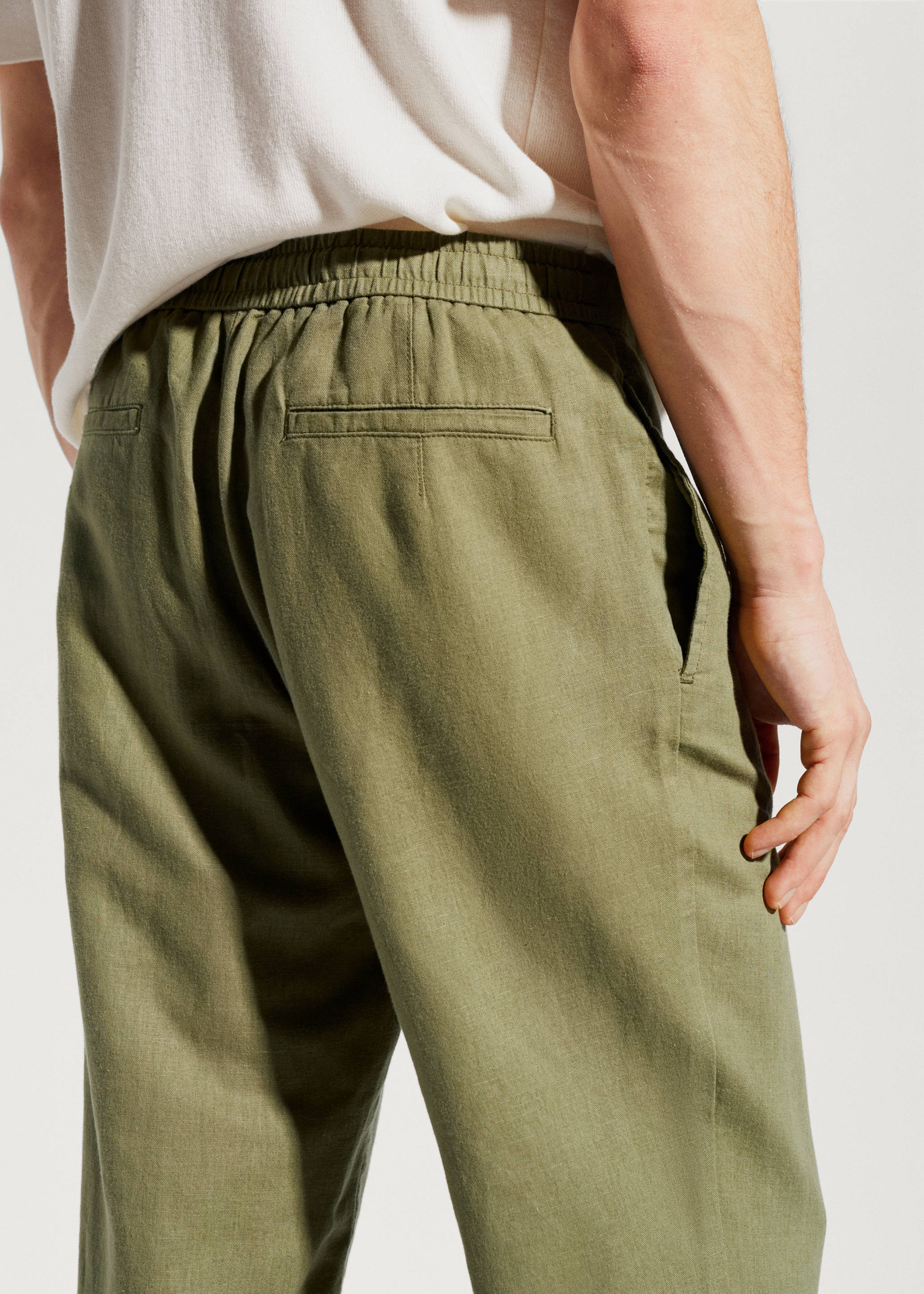 Slim fit linen trousers - Details of the article 2
