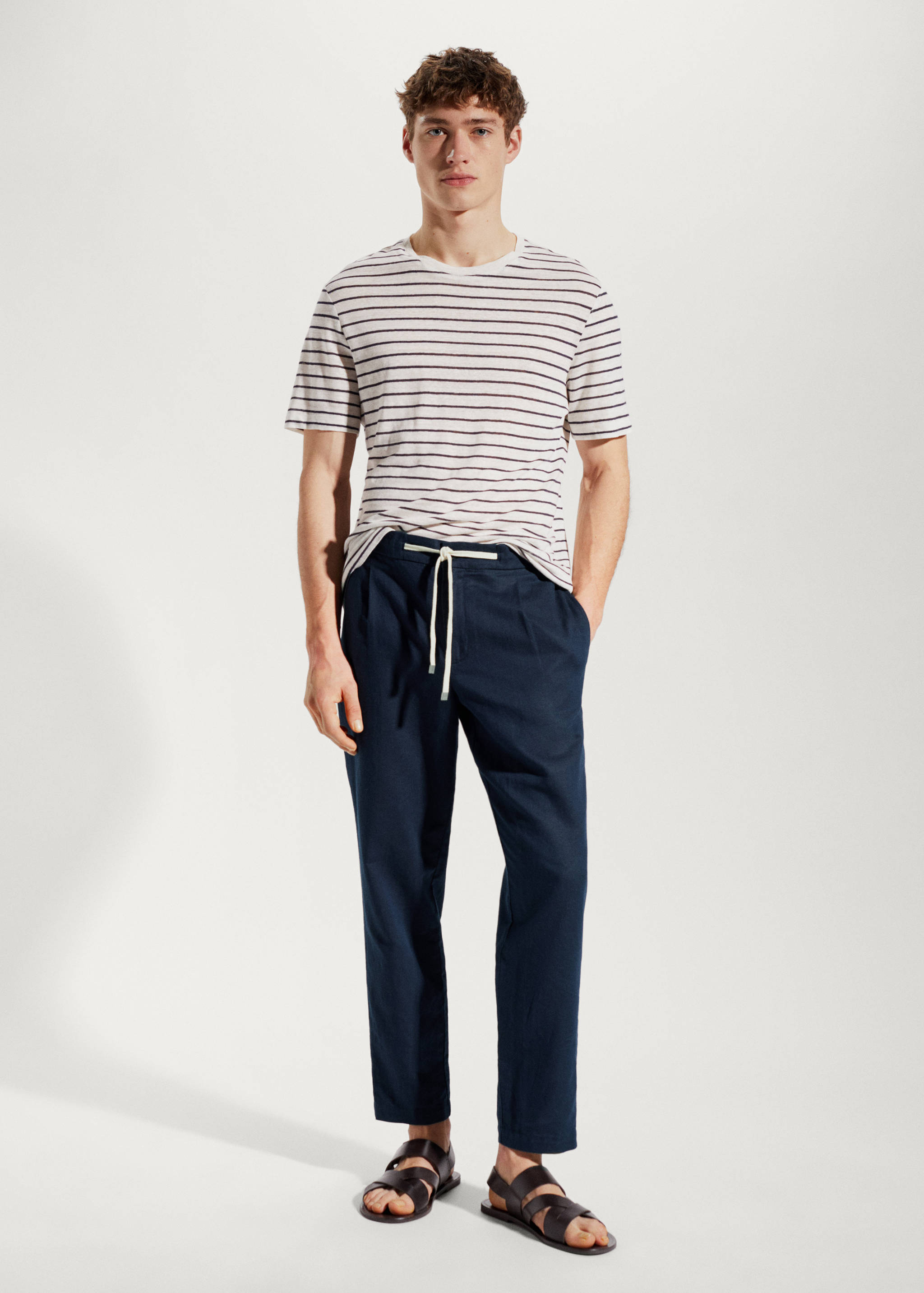 Slim fit linen trousers - General plane