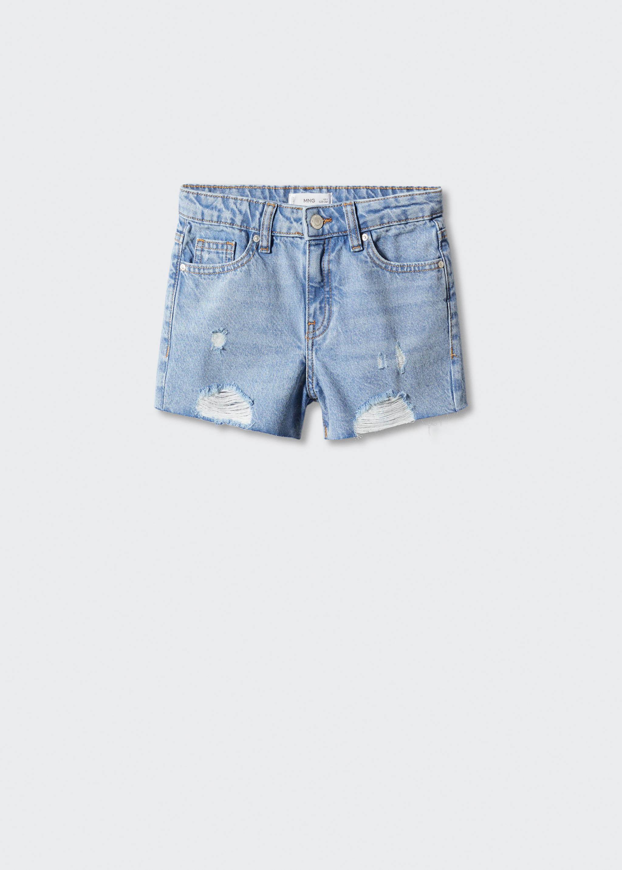 Short denim à déchirures décoratives - Article sans modèle