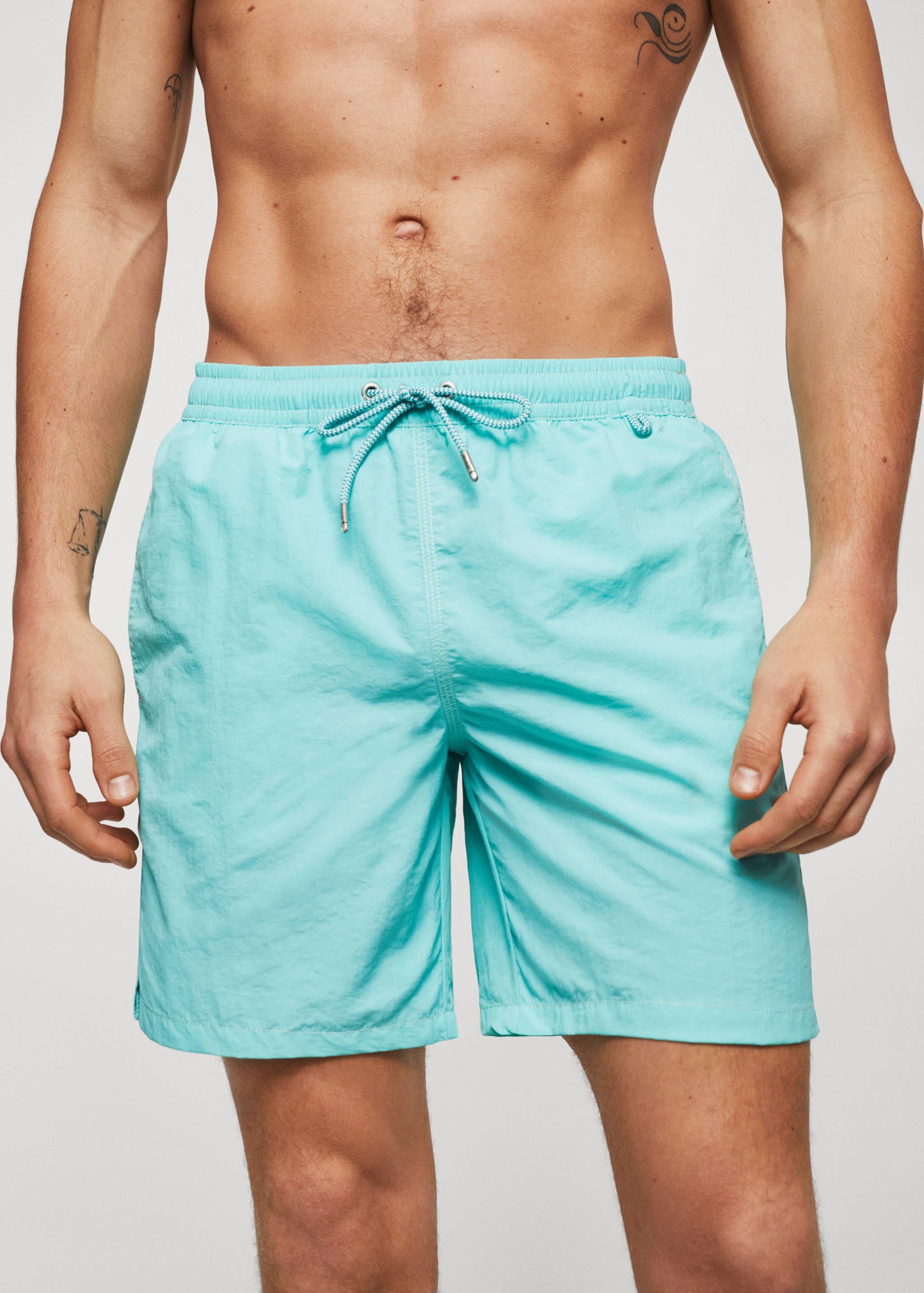 Cord plain swimming trunks - Details of the article 1