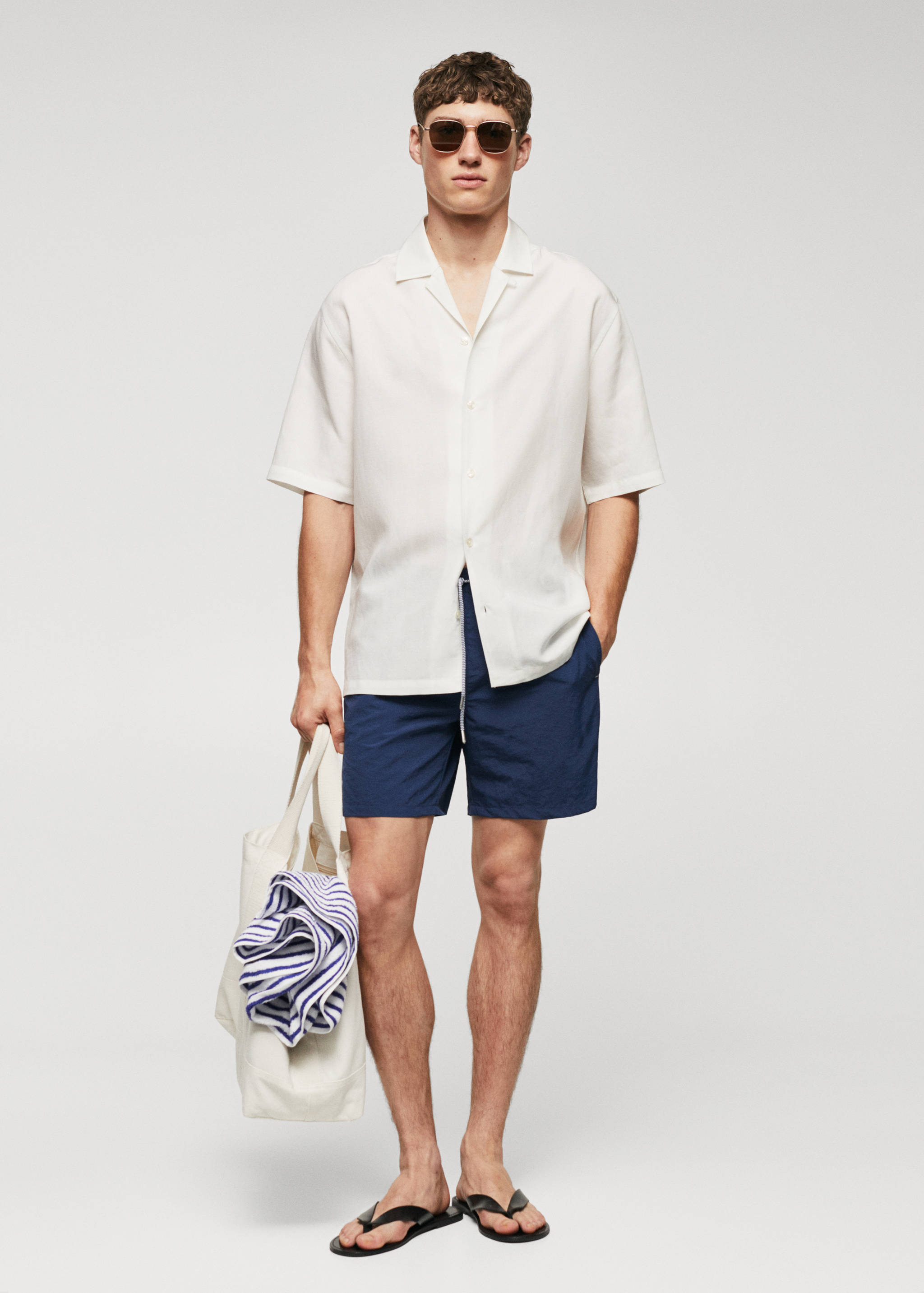 Cord plain swimming trunks - General plane